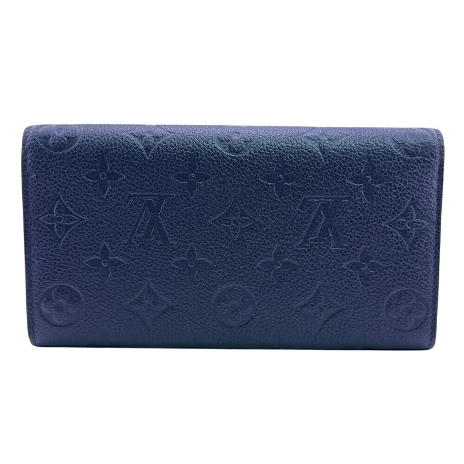 LOUIS VUITTON Portefeuille Sarah Flap Bifold Empreinte Long Wallet Navy