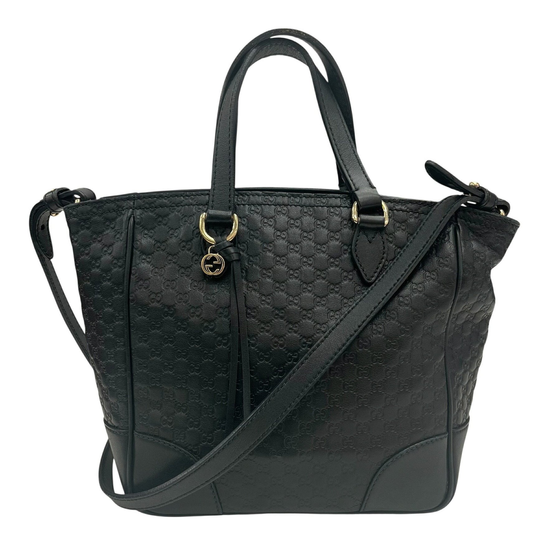 GUCCI Micro Guccissima Shoulder Bag/Handbag in Black Leather for Women