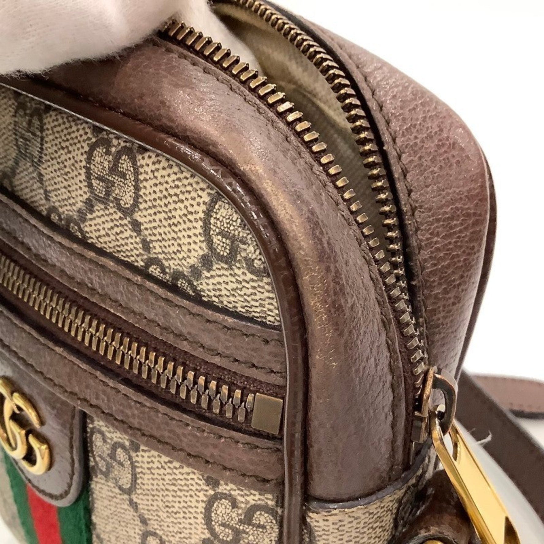 GUCCI GG Supreme Ophidia Shoulder Bag Sherry
