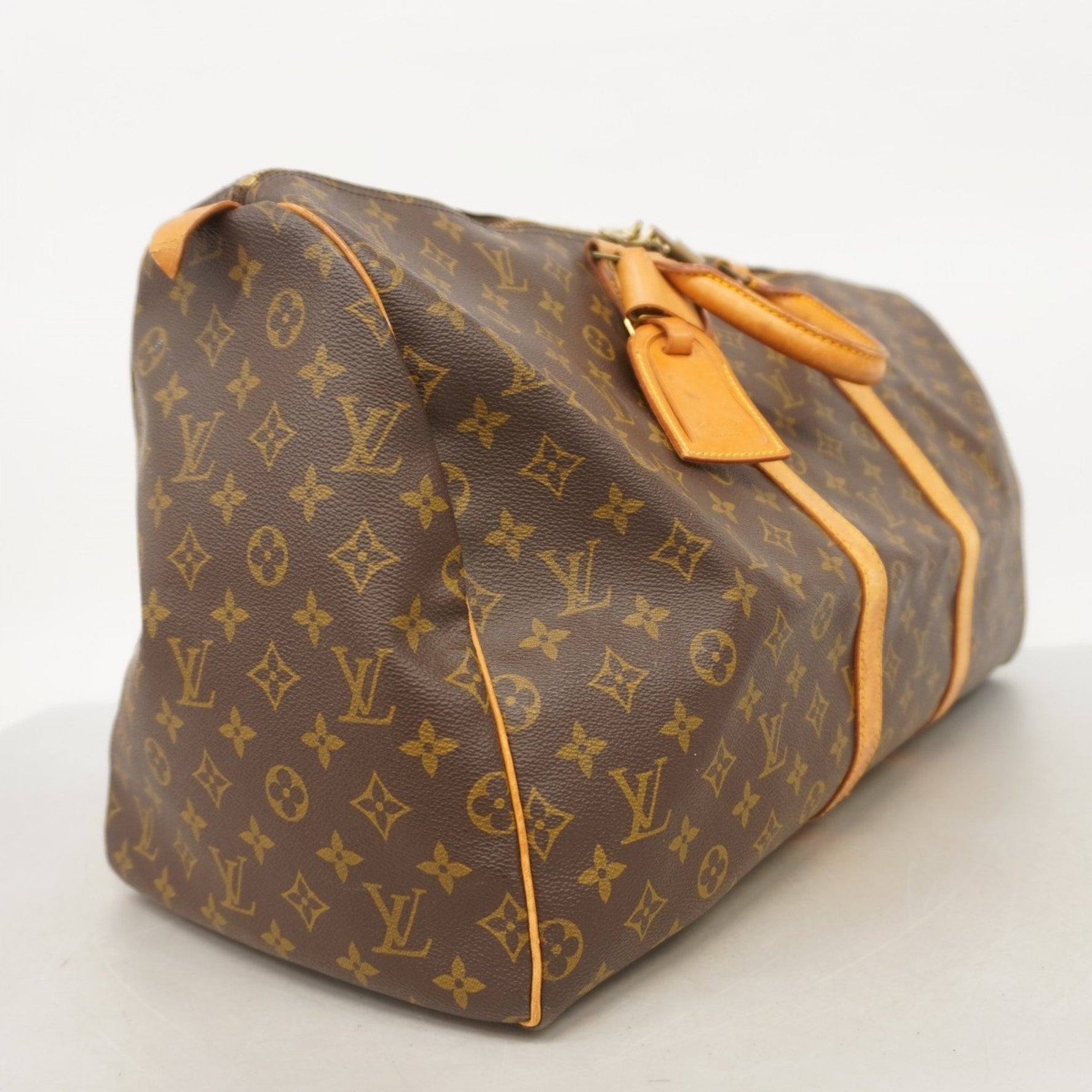 Louis Vuitton Monogram Keepall 55 Boston Bag M41424 Brown Men's and Women's