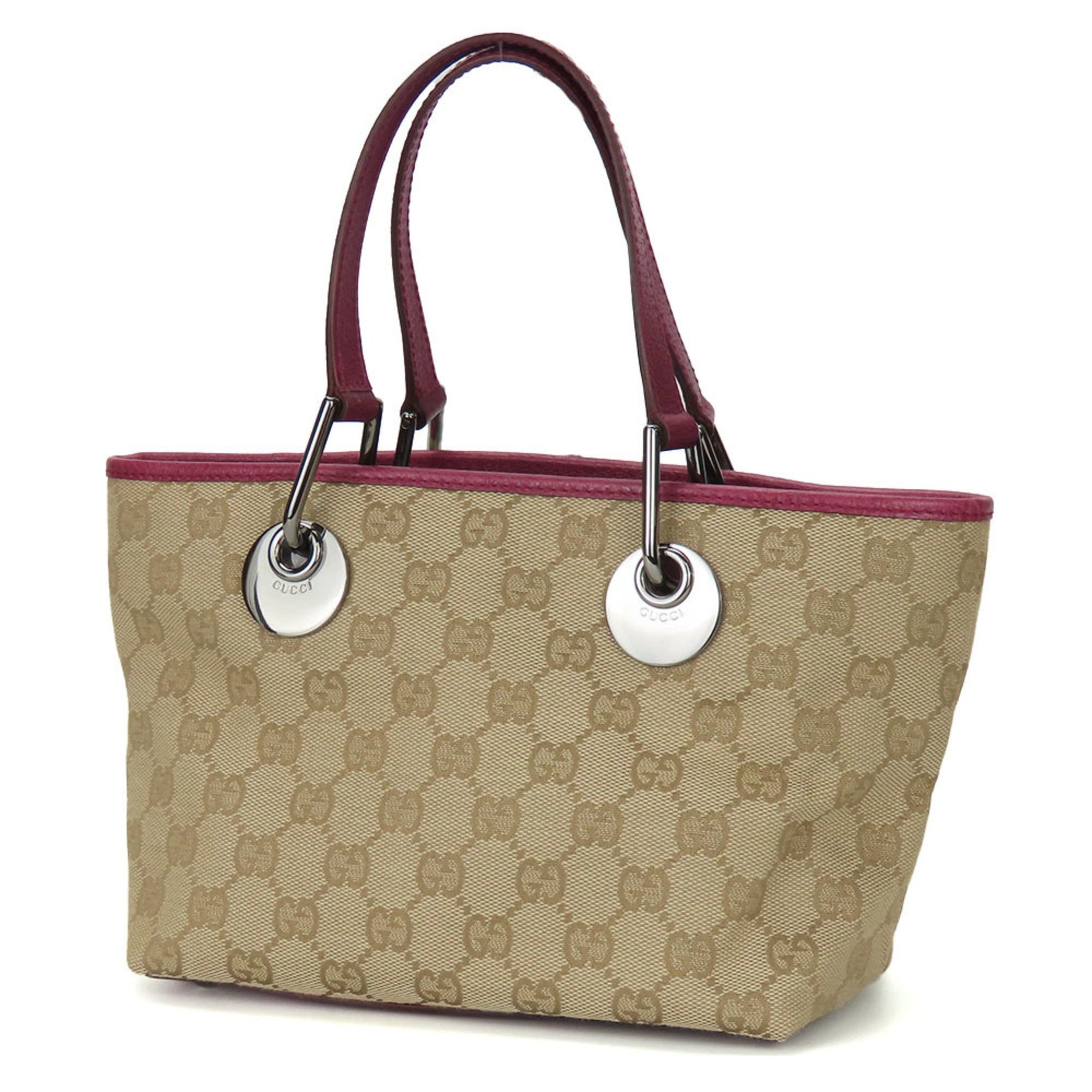 Gucci Handbag GG Canvas Leather Beige Pink Mini Tote Women's GUCCI