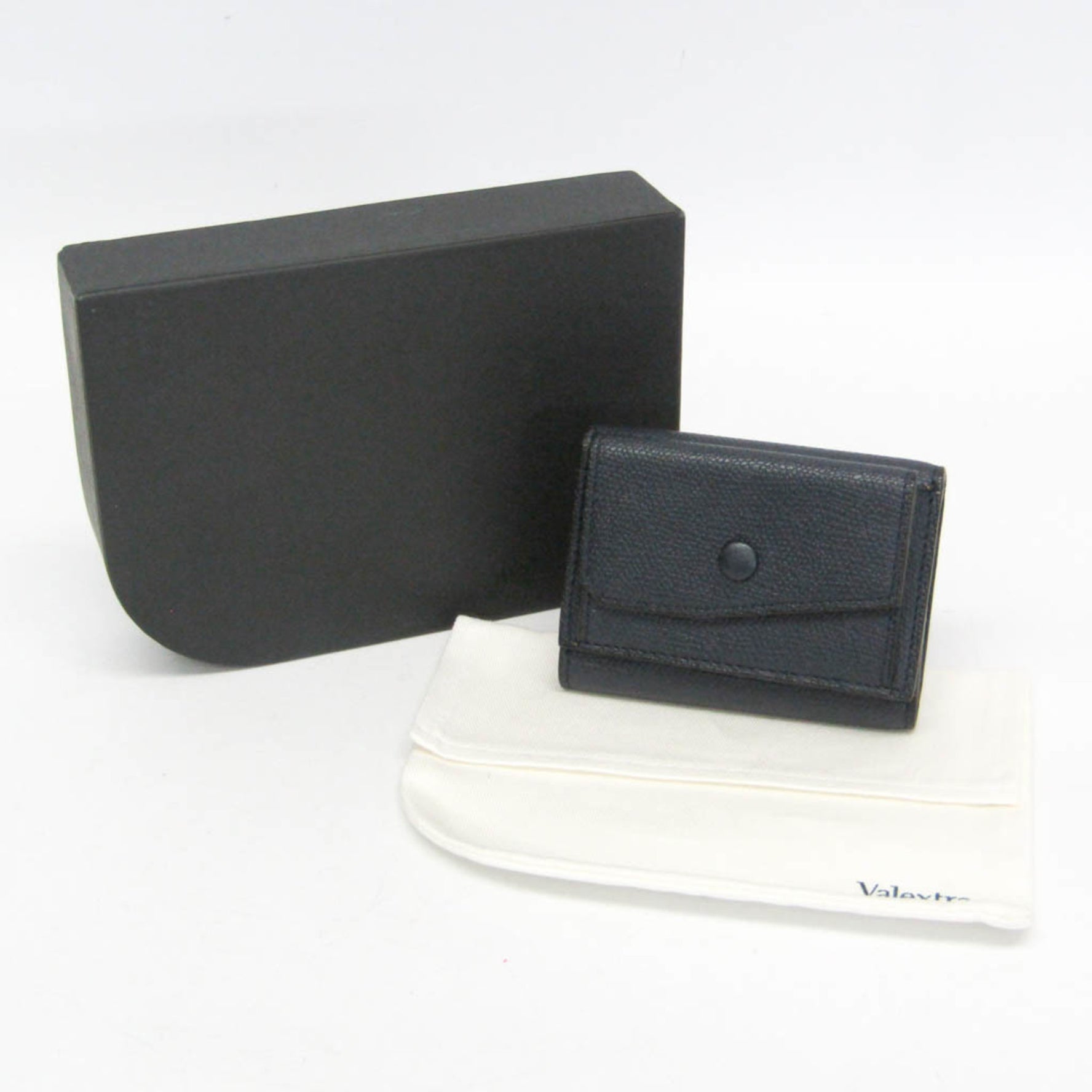 Valextra Compact Wallet Women's  Calfskin Wallet (tri-fold) Dark Navy