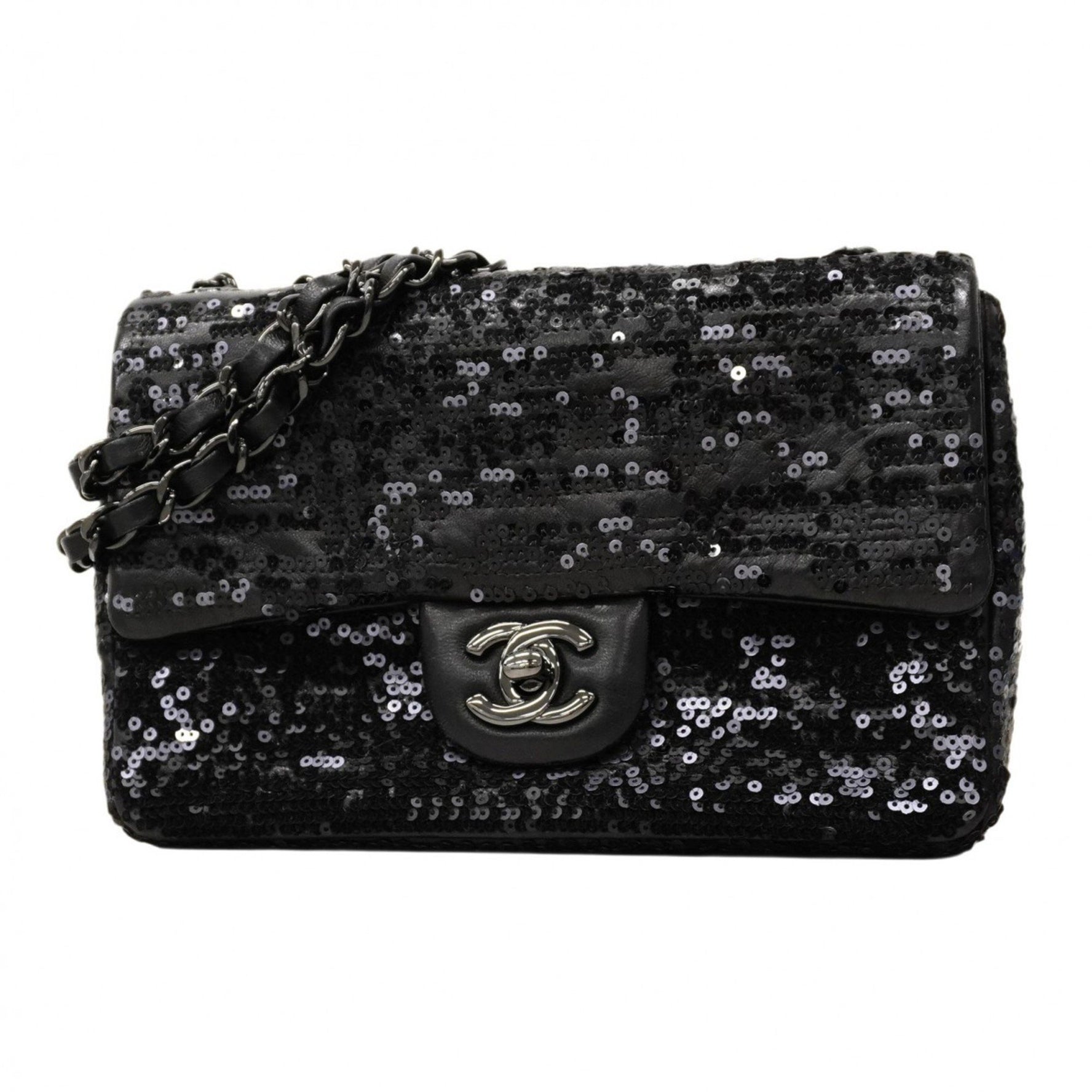 Chanel Mini Matelasse Shoulder Bag with Double Chain, Lambskin and Sequins