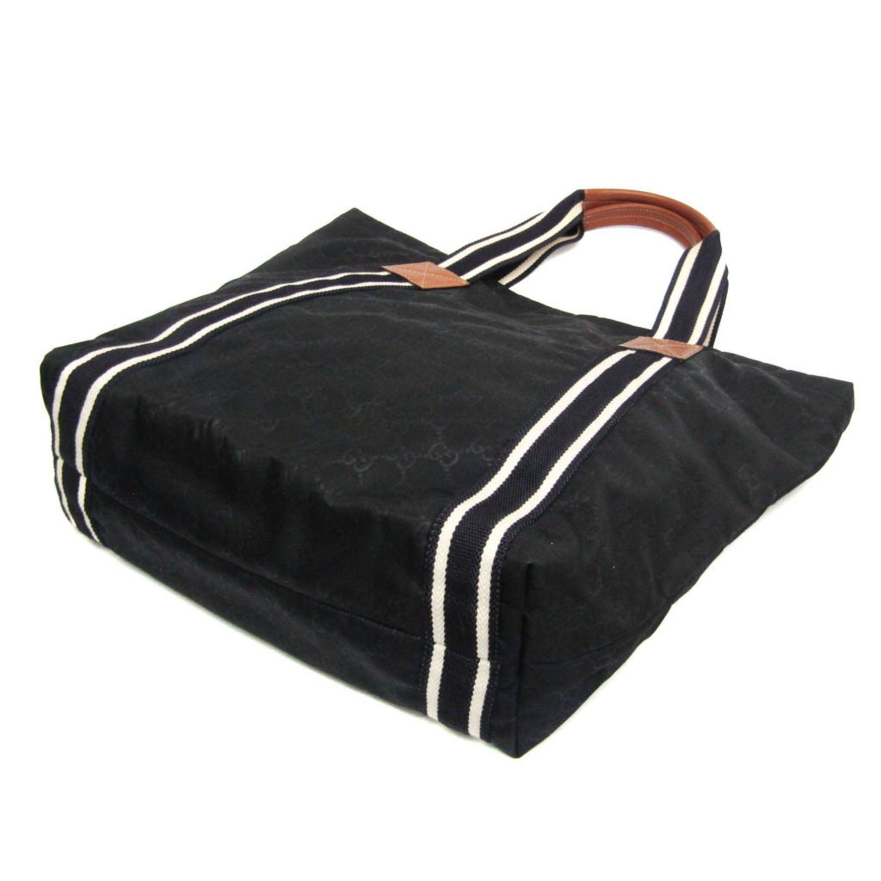 Gucci GG Women,Men Nylon,Leather Tote Bag Dark Navy