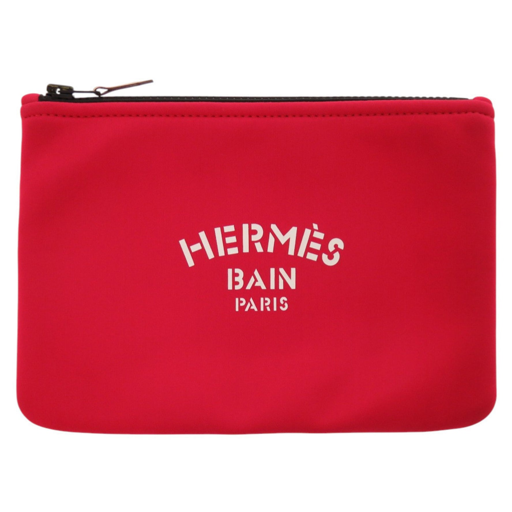 Unused Hermès Neoban PM Polyamide Elastane Rouge Kazak Pouch Bag Red HERMES