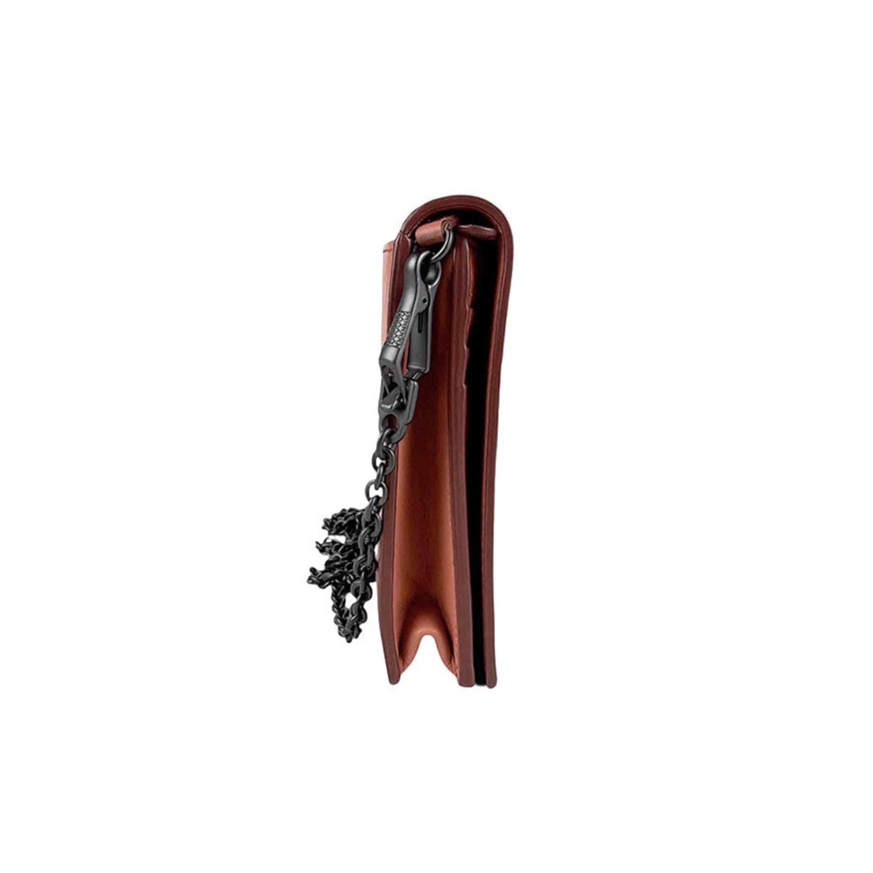 BOTTEGA VENETA Chain Wallet Intrecciato Leather Coral