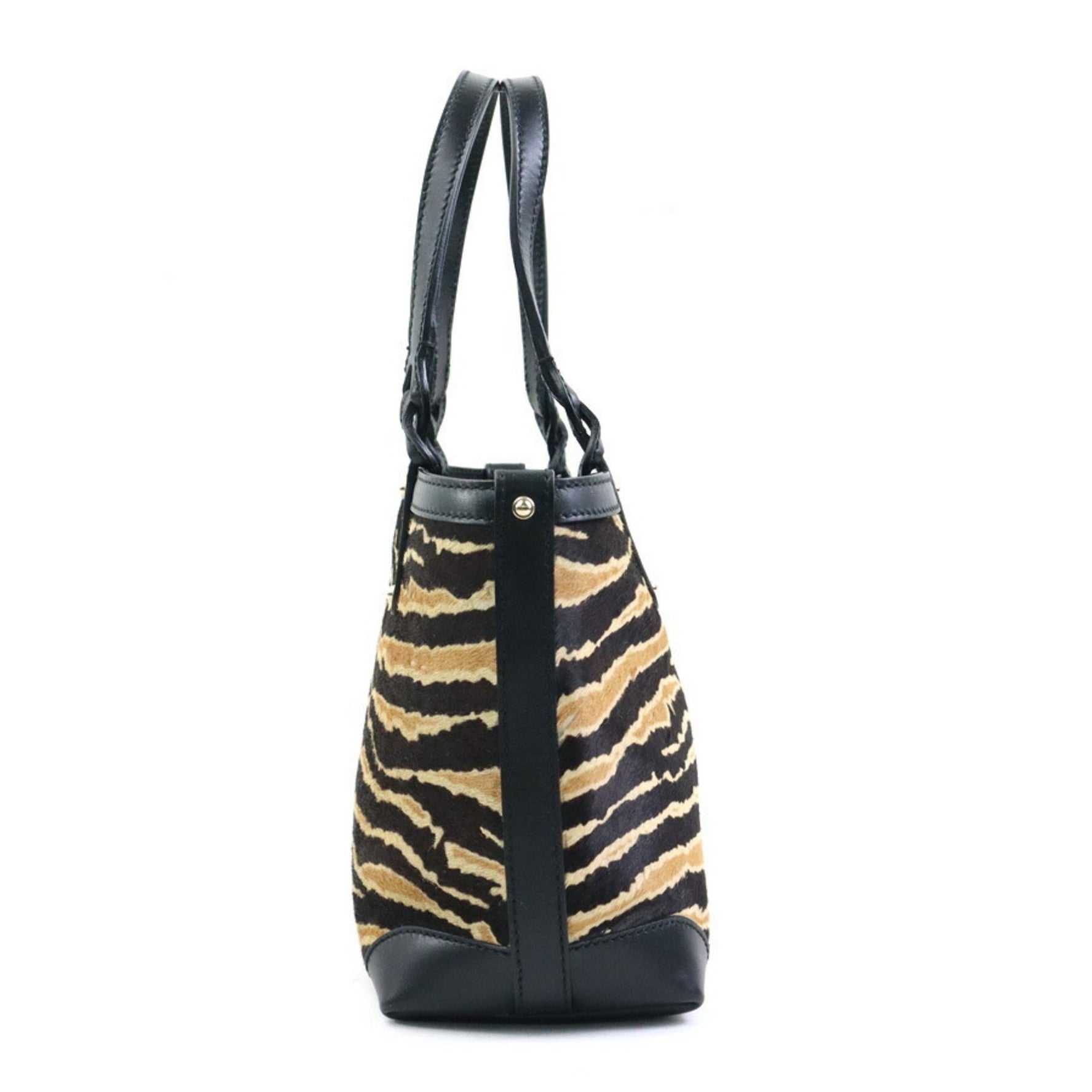 GUCCI Handbag, Pony Leather, Black x Brown, Women's, 269878, 55917g
