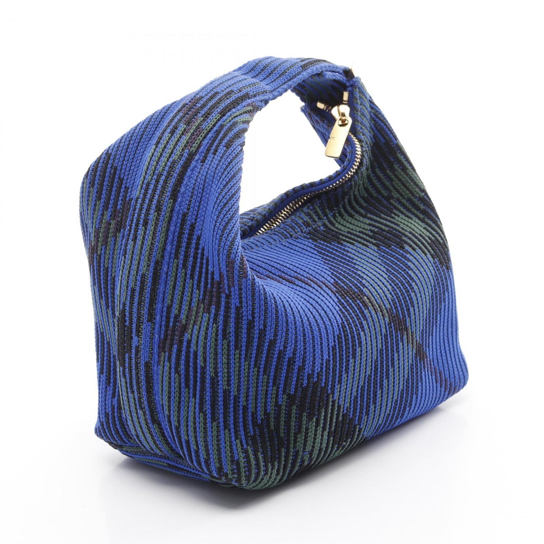 Burberry Mini Peg Duffle Bag, Knit Fabric, Blue/Green