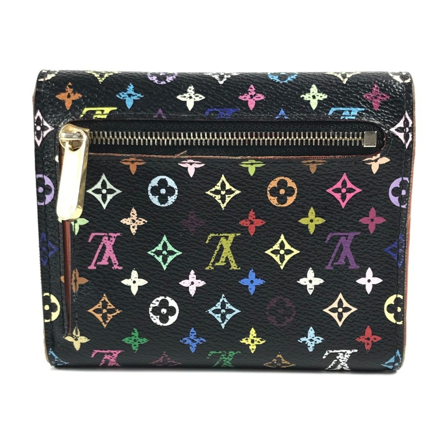Louis Vuitton Monogram Multicolor Portefeuille Koala Compact Wallet Tri-fold Canvas Noir