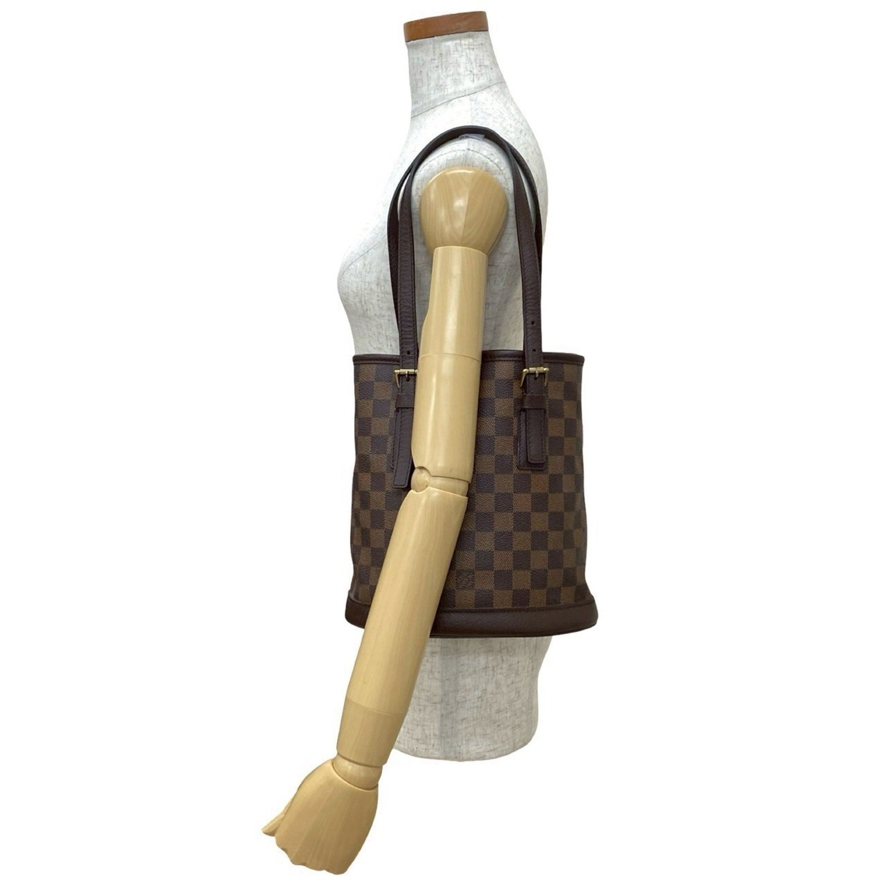 LOUIS VUITTON Vintage Mare Bucket Damier Leather Mini Tote Bag/Semi-Shoulder Bag 328-2