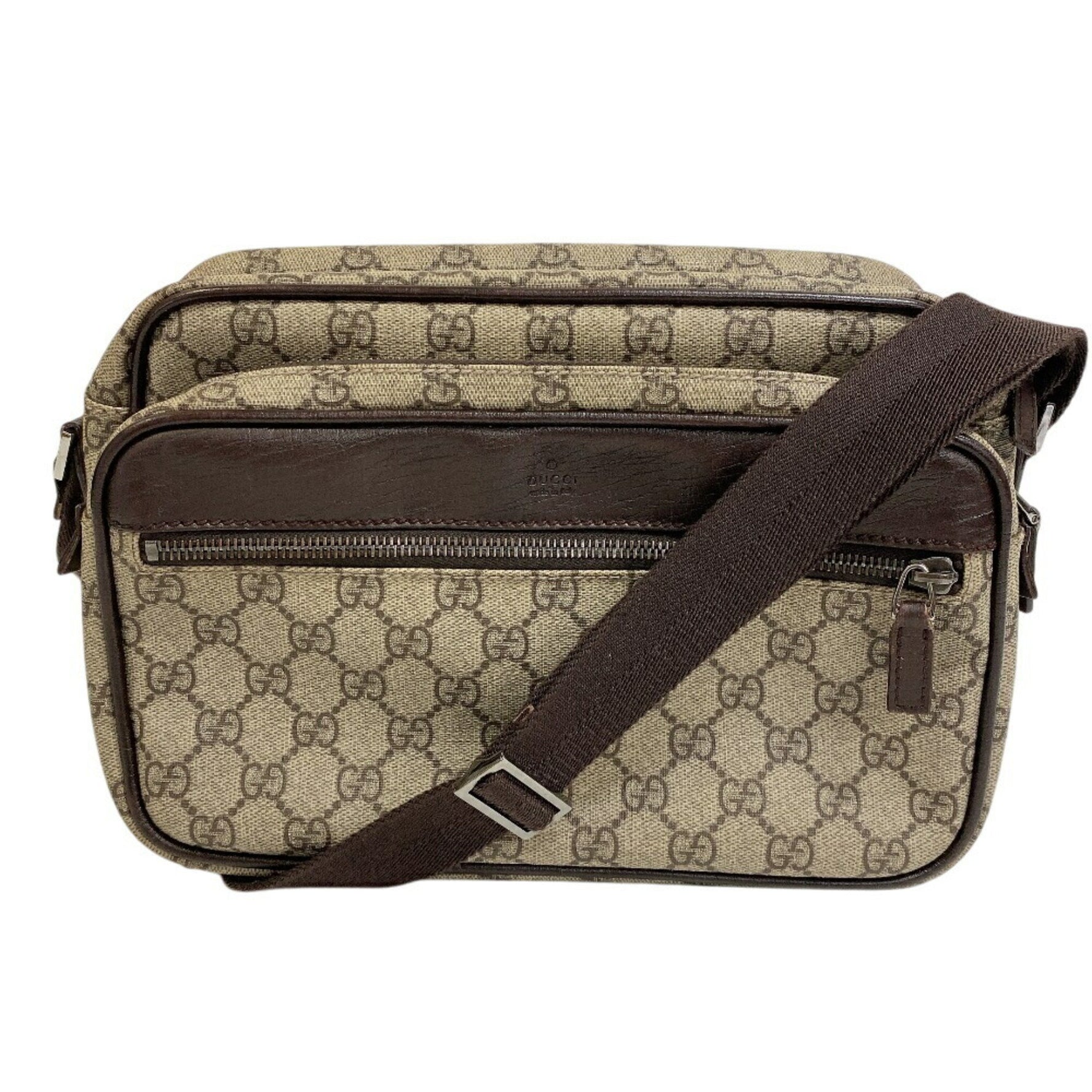 GUCCI GG Supreme Shoulder Bag (Brown) for Men