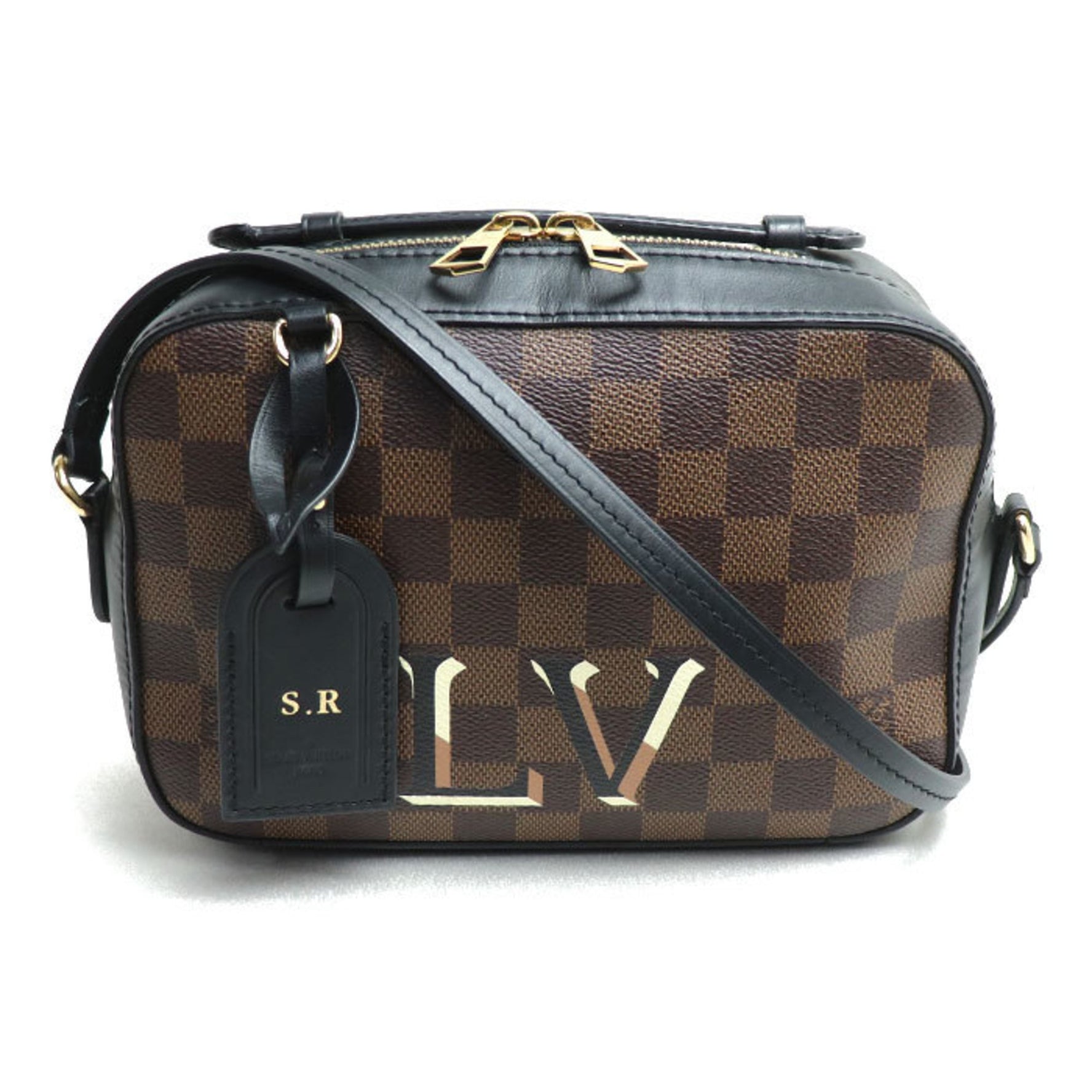 Louis Vuitton Santa Monica Shoulder Bag Damier Brown Black