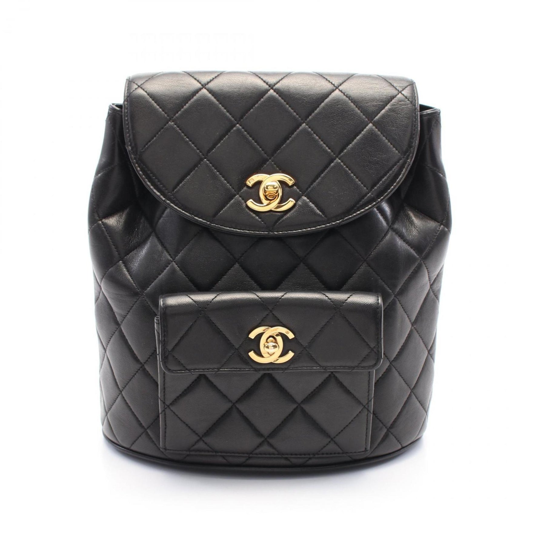 CHANEL Matelasse Backpack Lambskin (Sheepskin) Women's Black A10177