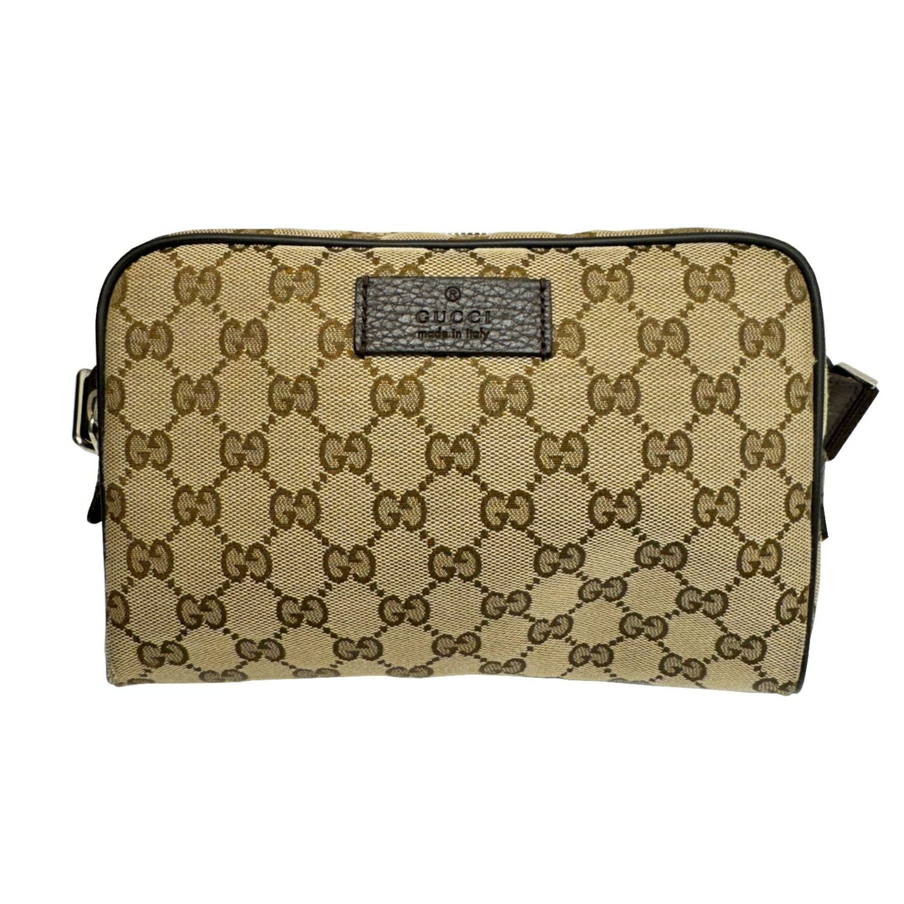 GUCCI GG Canvas Waist Bag, Body Pouch Beige Brown Men's Women's