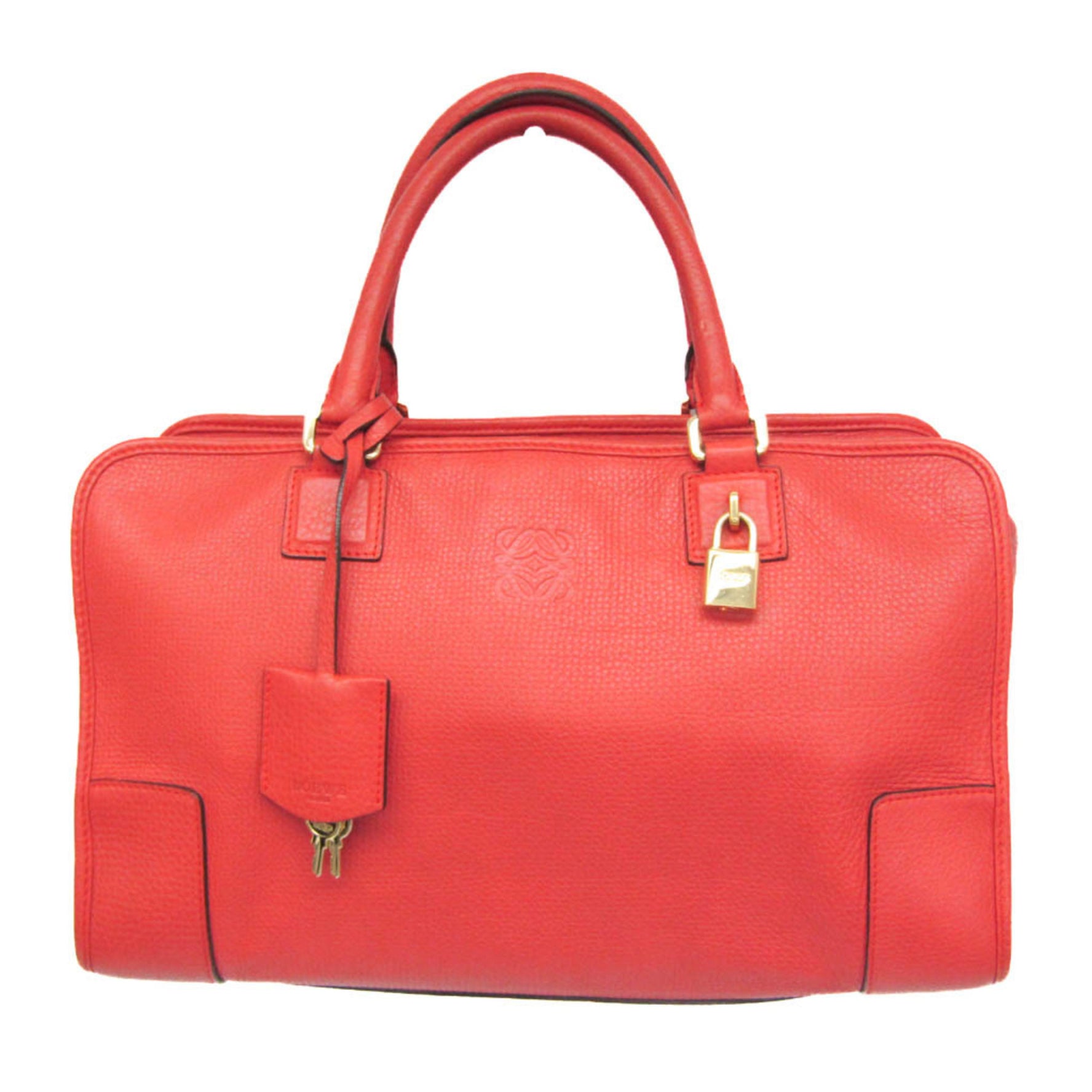 Loewe Amazona 36 Leather Handbag Red Orange