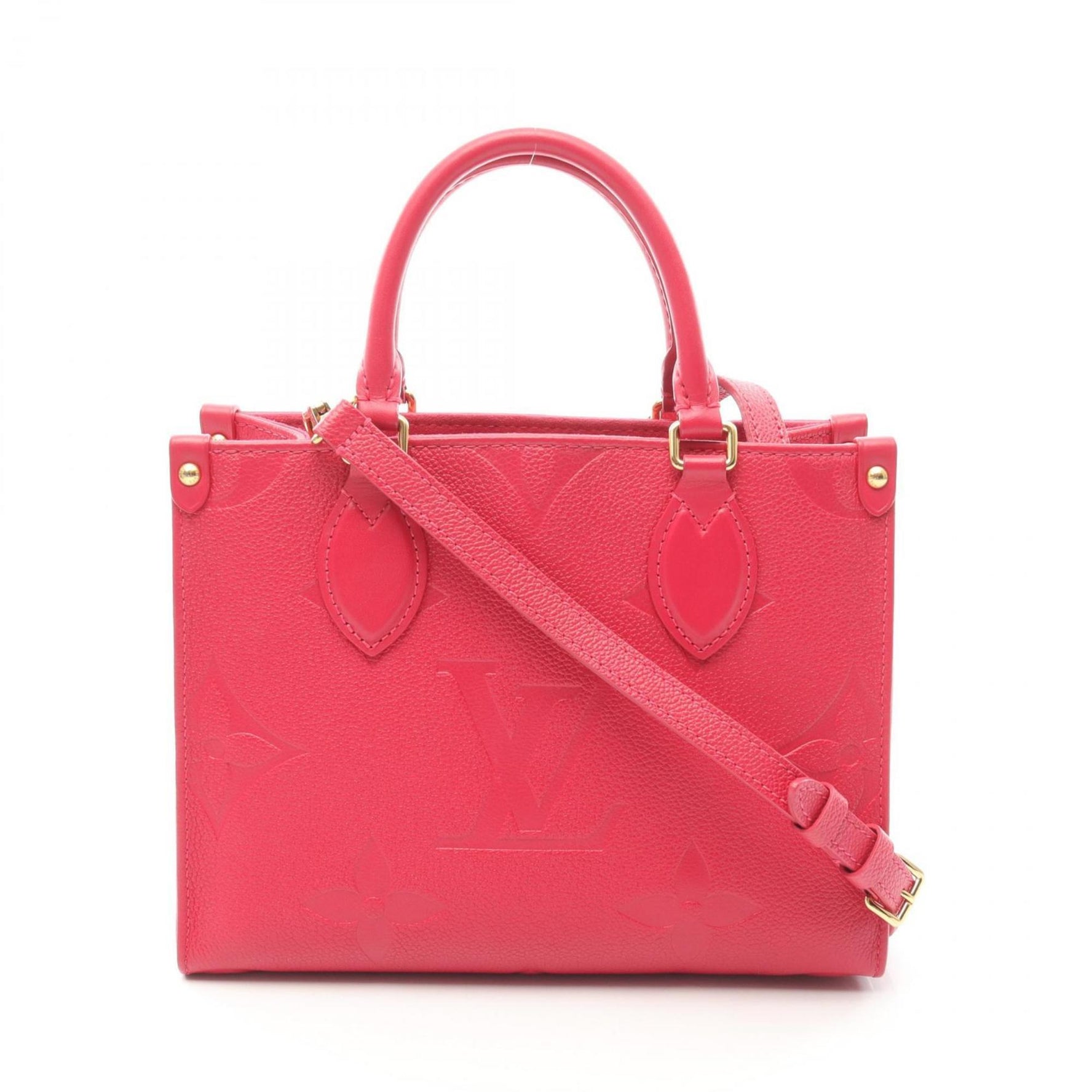 LOUIS VUITTON On the Go PM Monogram Empreinte Freesia Tote Bag Leather