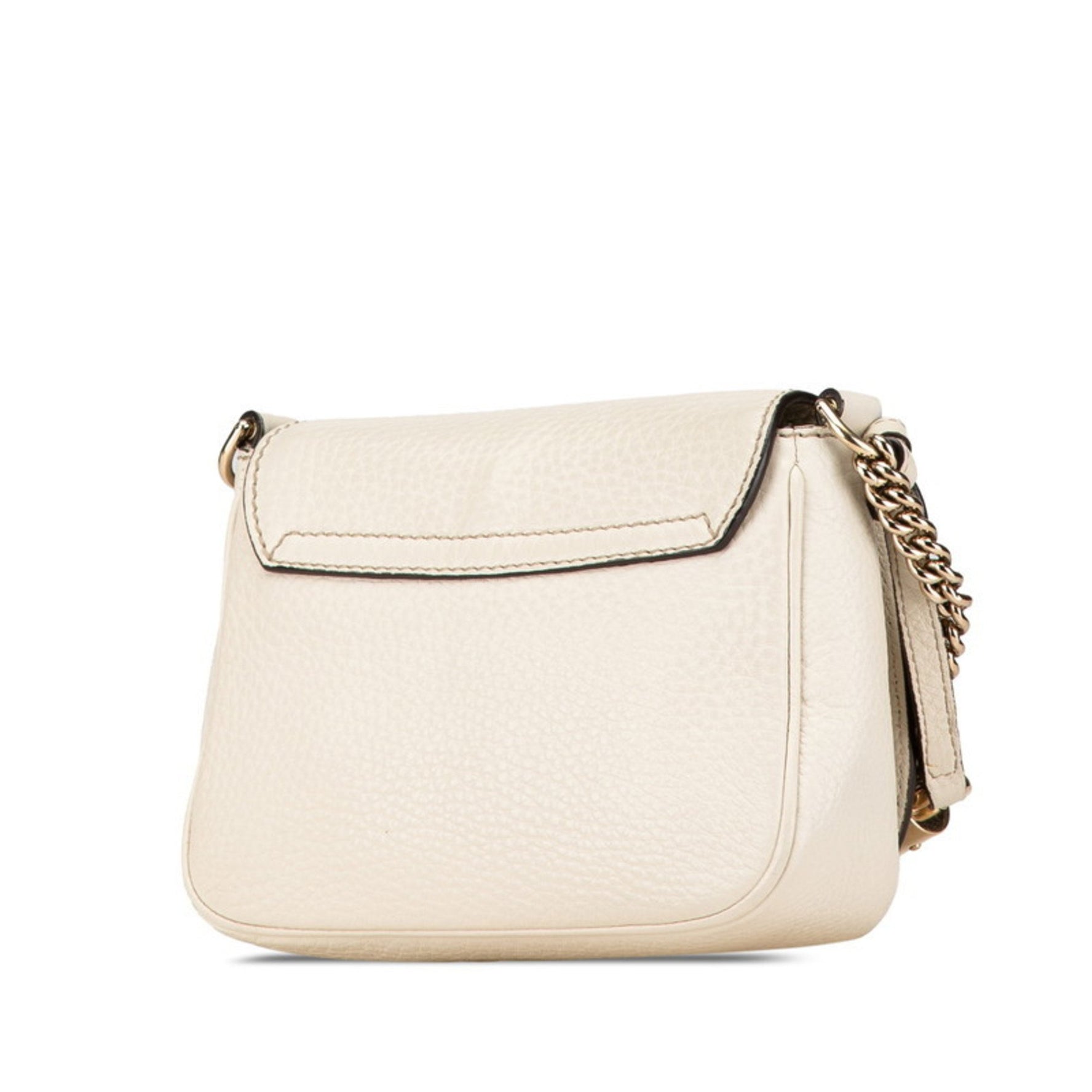 Gucci Interlocking G Soho Chain Shoulder Bag White Ivory Leather