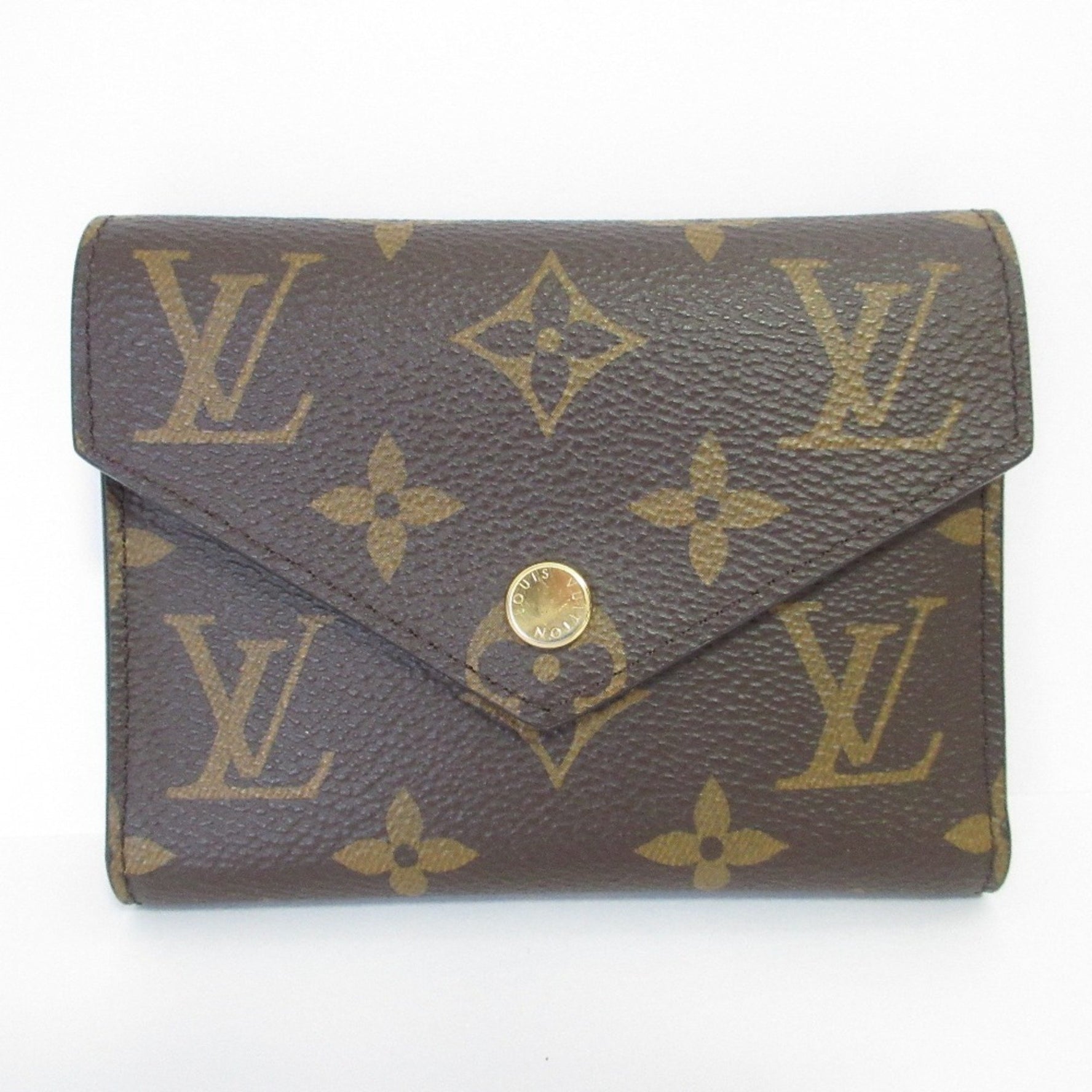 Louis Vuitton Portefeuille Victorine Monogram Tri-fold Wallet Brown Fuchsia