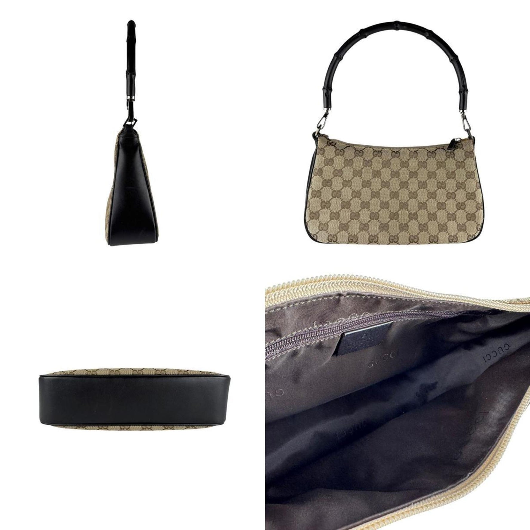 Gucci Bamboo GG Canvas Handbag