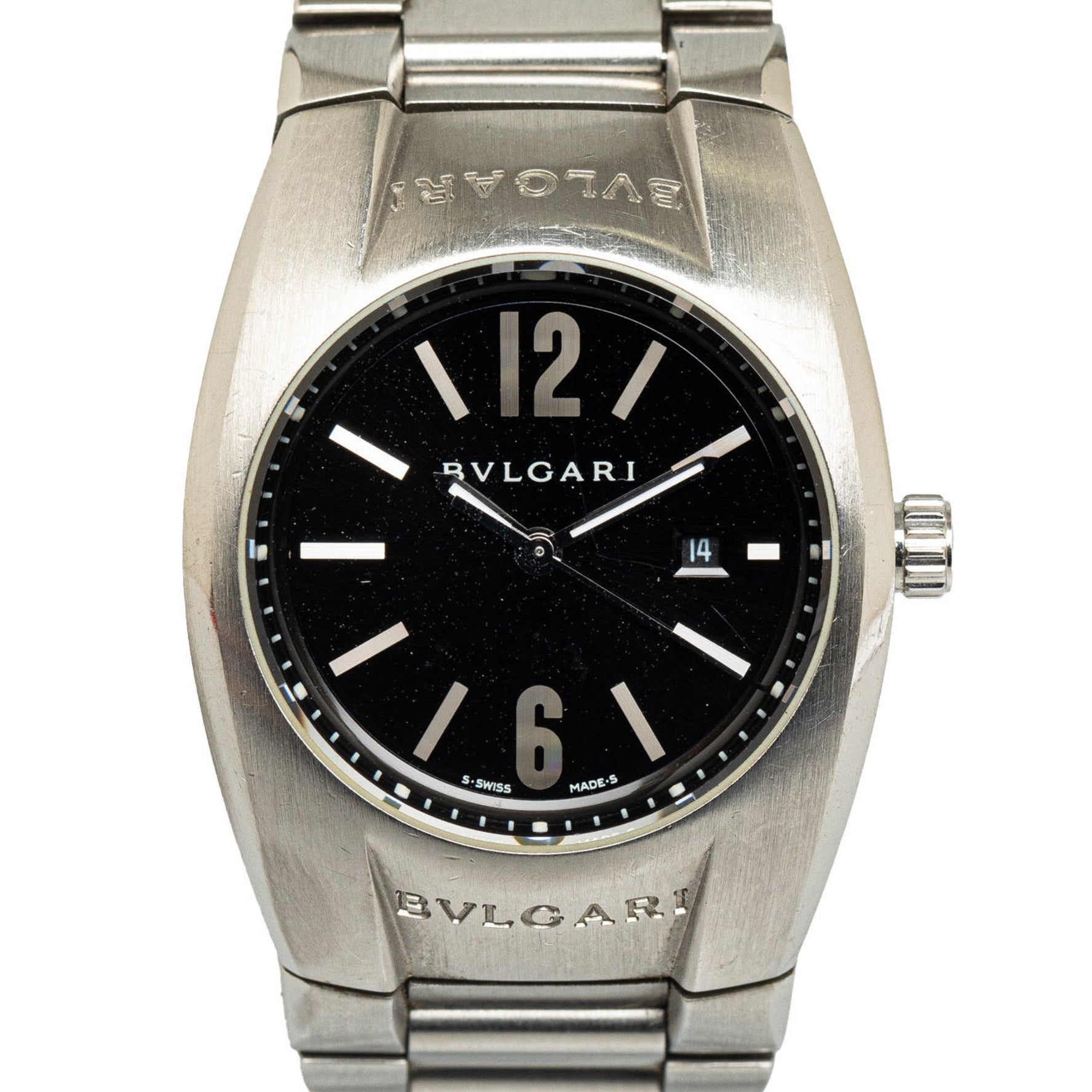 BVLGARI Ergon Watch EG30S Quartz Black Dial Stainless Steel Women's