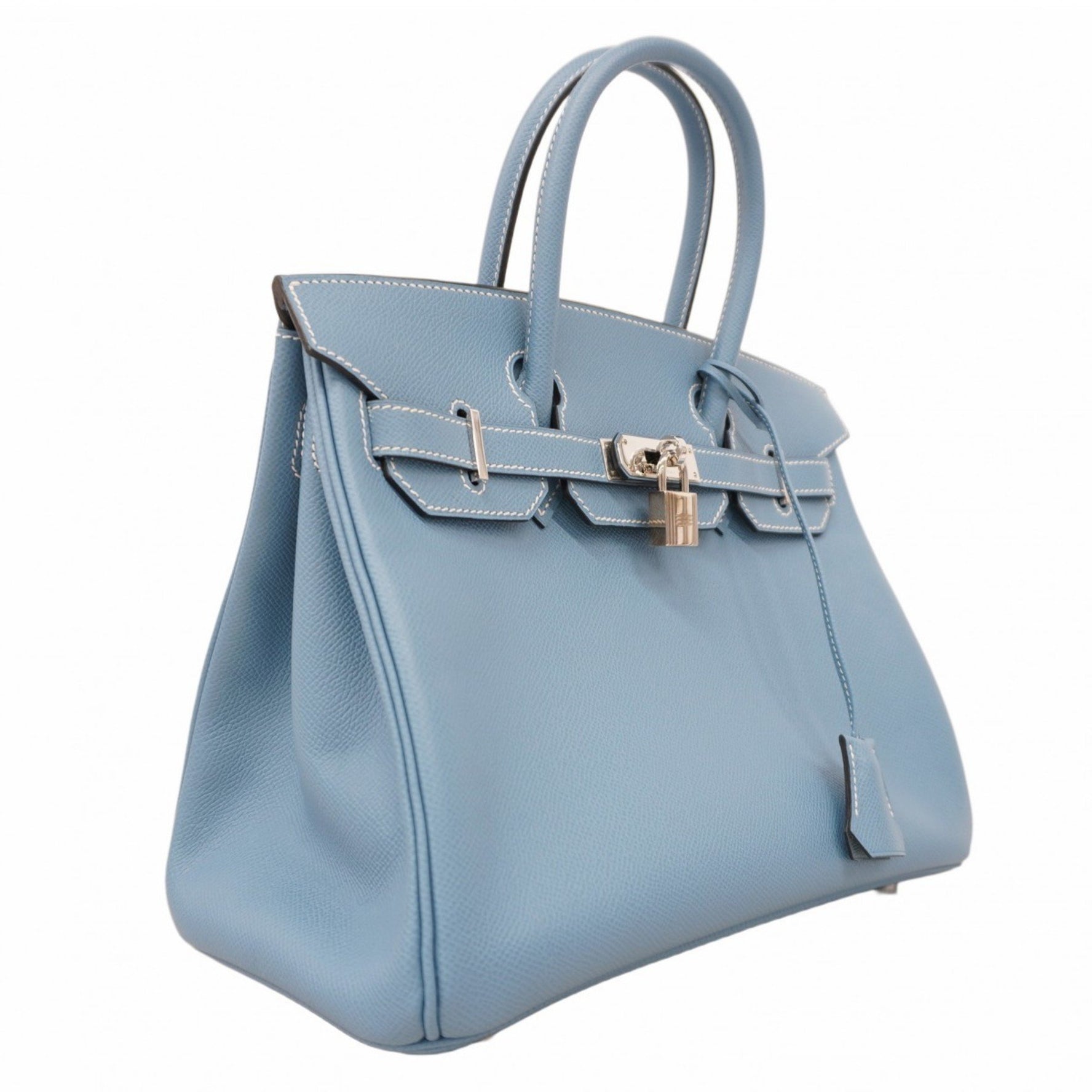 Hermes Hermès Birkin 30 handbag in Epsom leather blue jean with K stamp for women