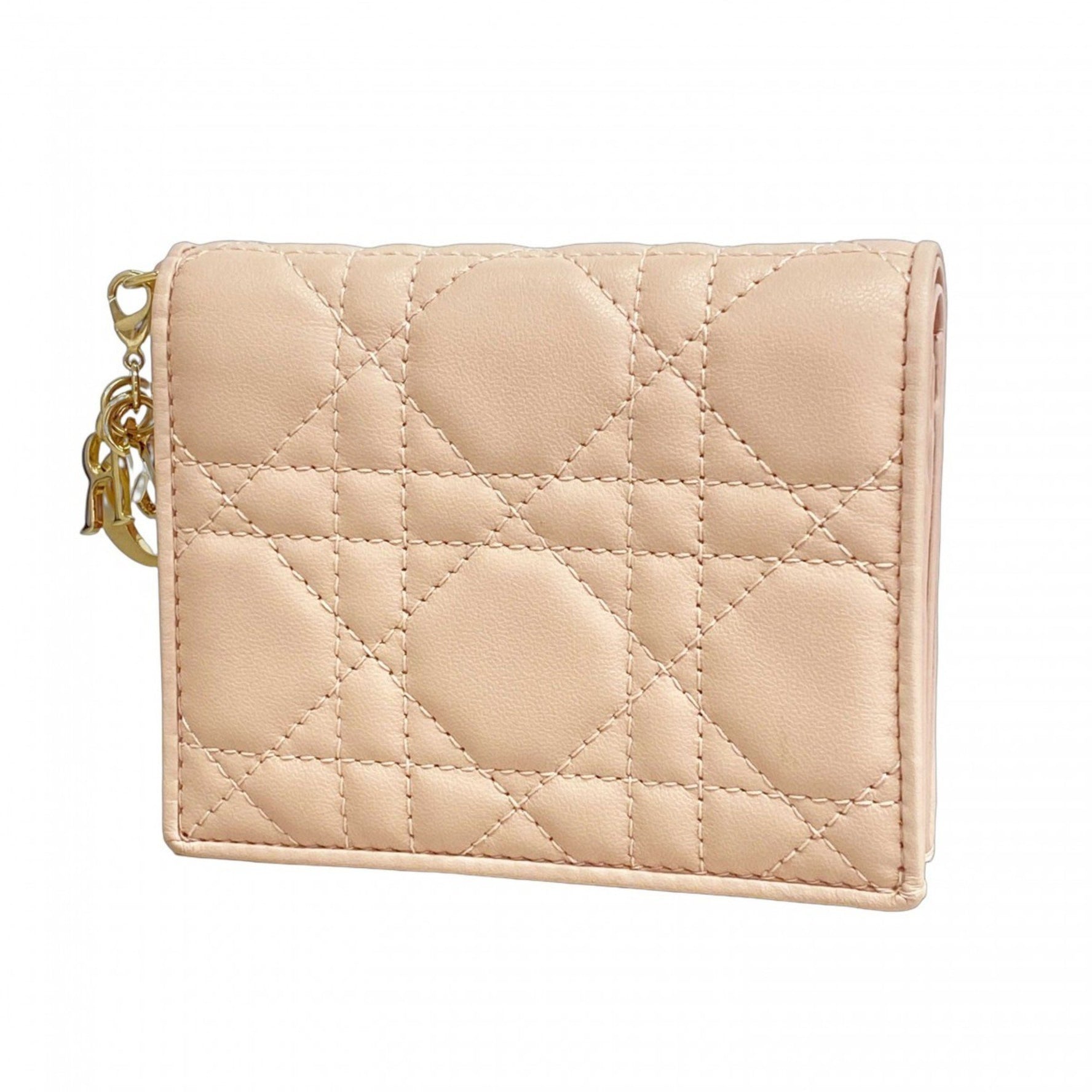 Christian Dior Cannage Leather Wallet, Champagne