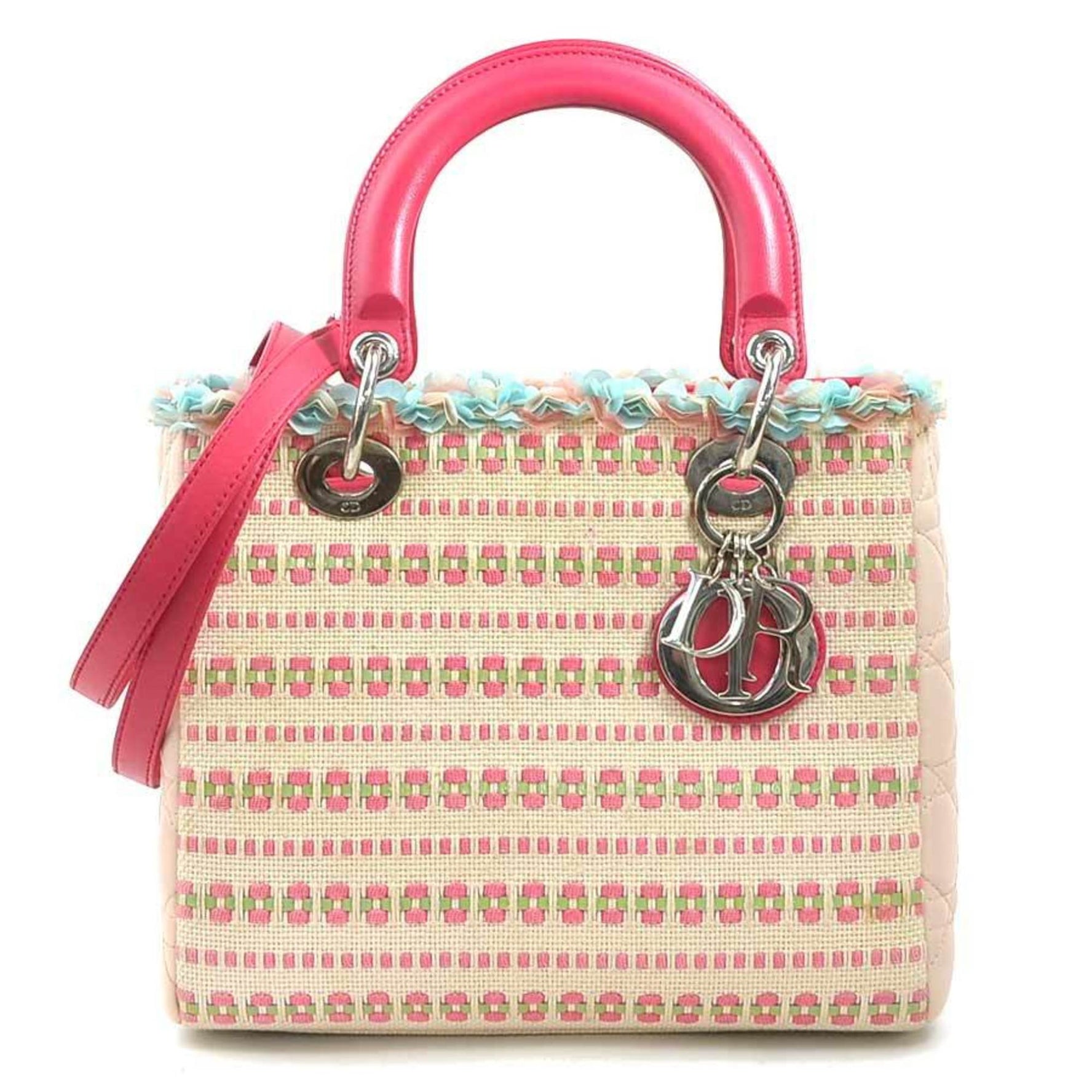 Christian Dior handbag shoulder bag Lady canvas leather ladies