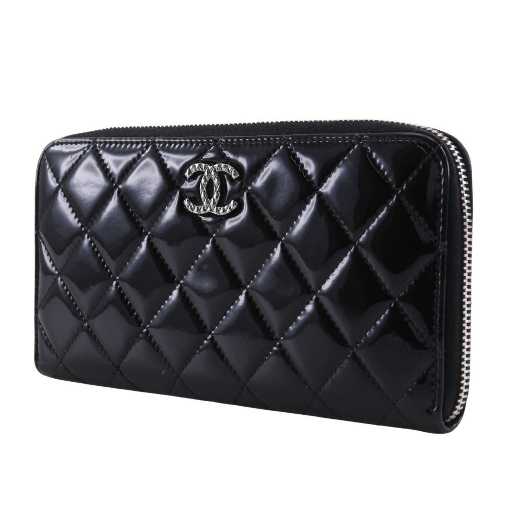 Chanel Brilliant Long Wallet with Round Zipper, Enamel, Brilliant