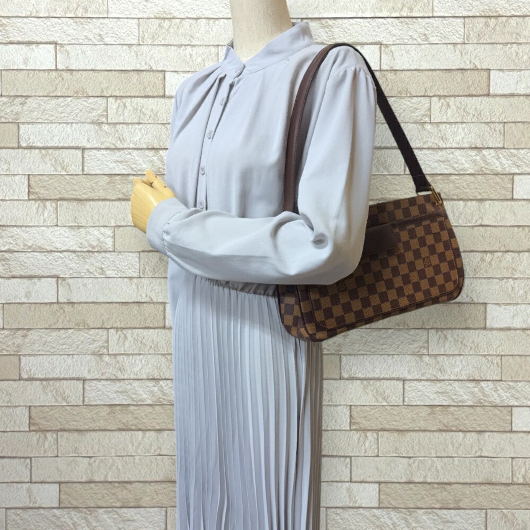 Louis Vuitton Auburn Damier Shoulder Bag Canvas N51129 Brown Women's LOUIS VUITTON