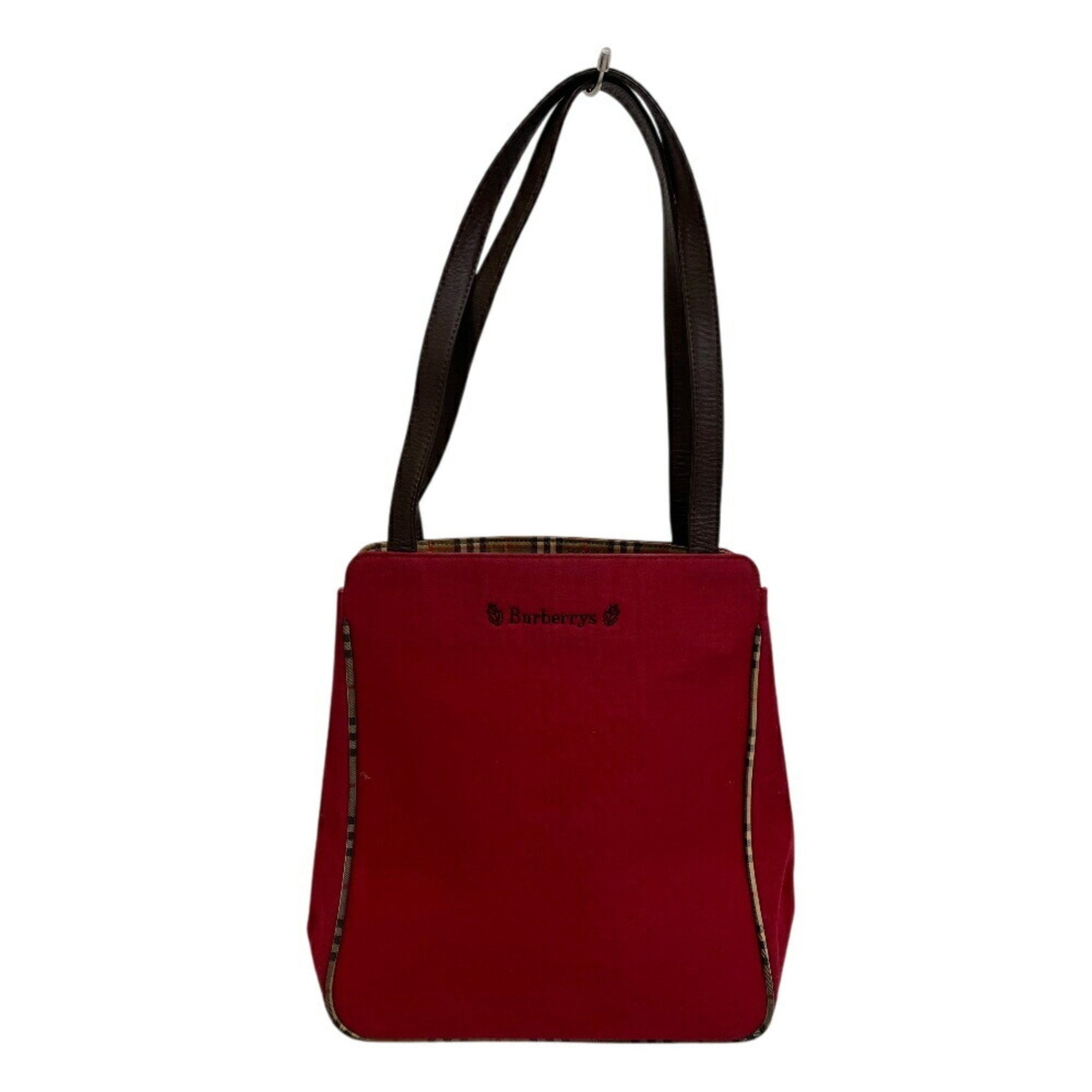 BURBERRY Burberry Shoulder Tote Bag Check Red