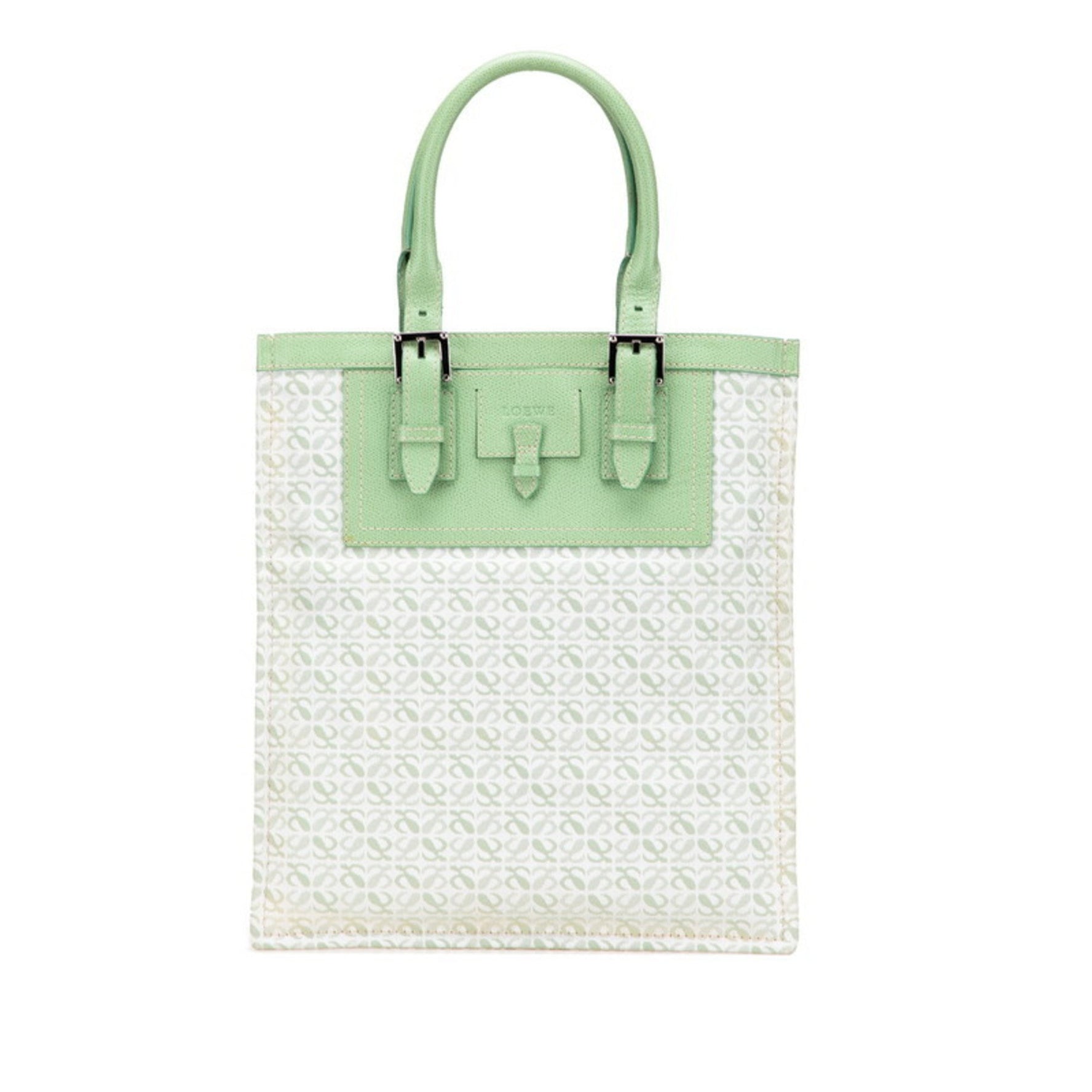LOEWE Repeat Anagram Tote Bag Handbag Canvas Leather