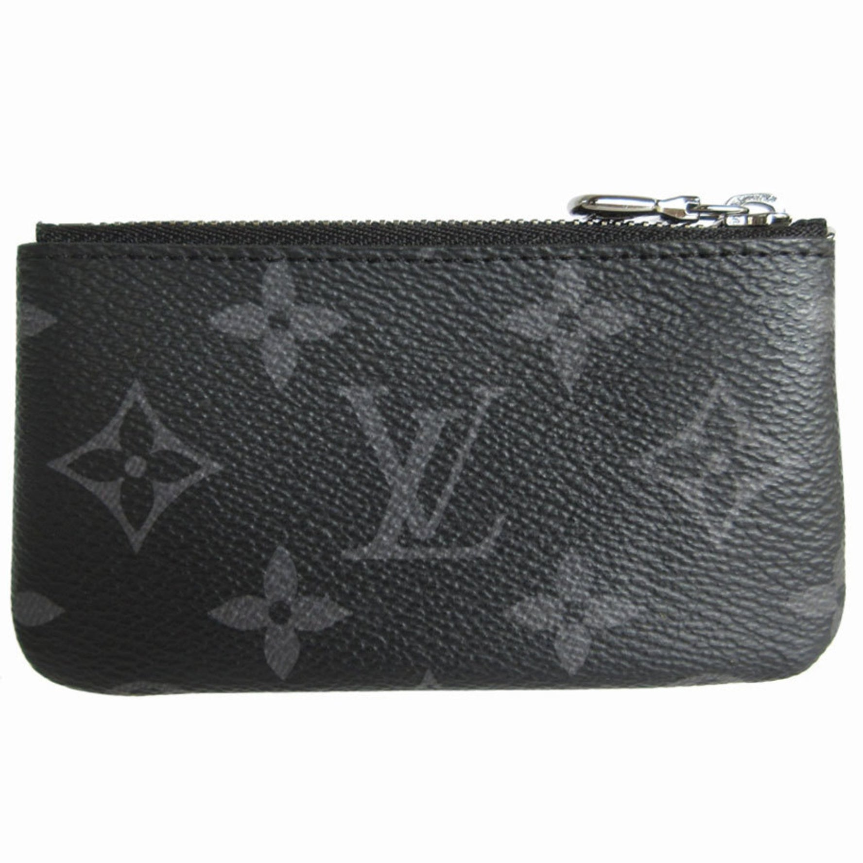 Louis Vuitton Key Case Monogram Eclipse Pochette Cle Coated Canvas Black Grey