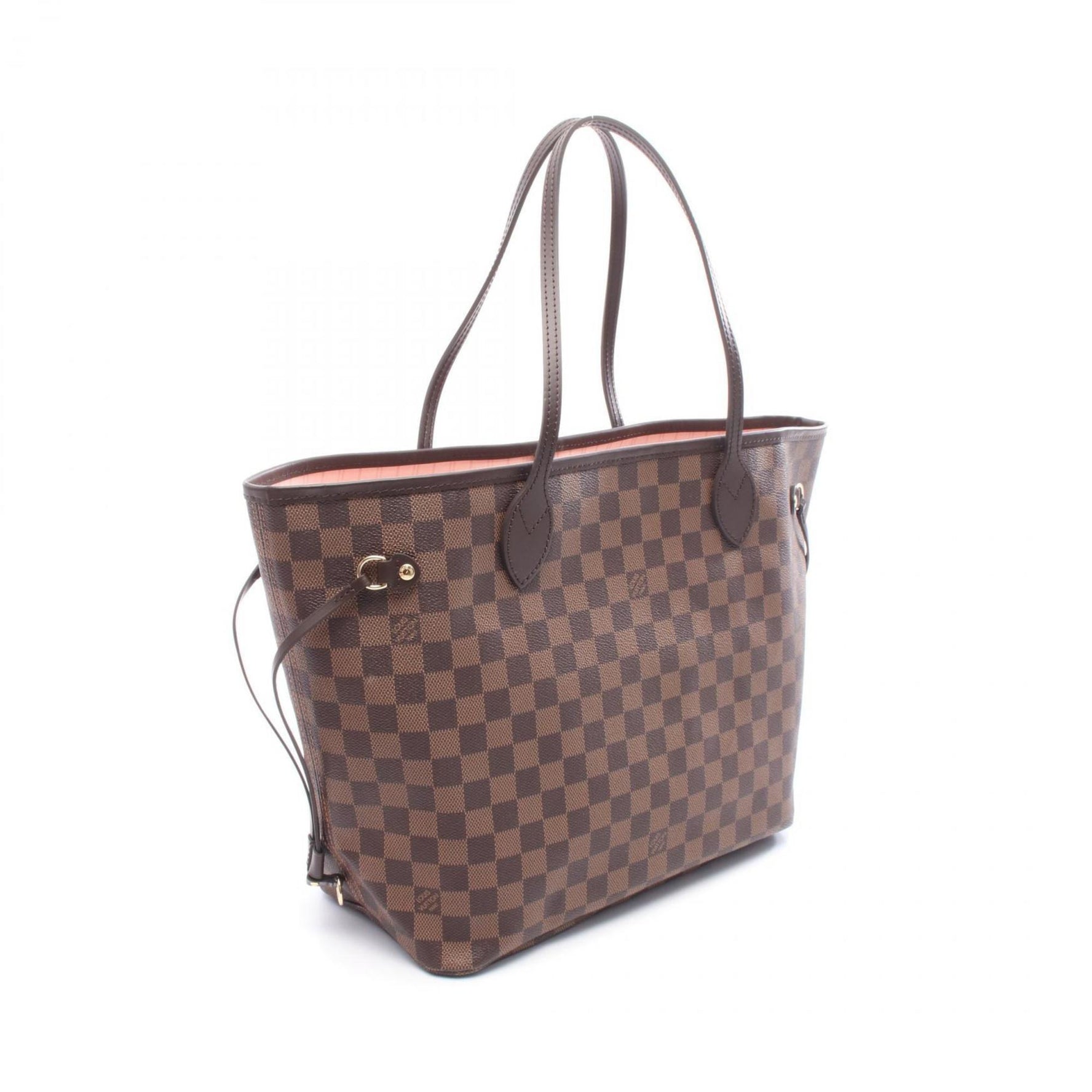 Louis Vuitton Neverfull MM Damier Ebene Rose Ballerine Tote Bag, Coated Canvas and Leather
