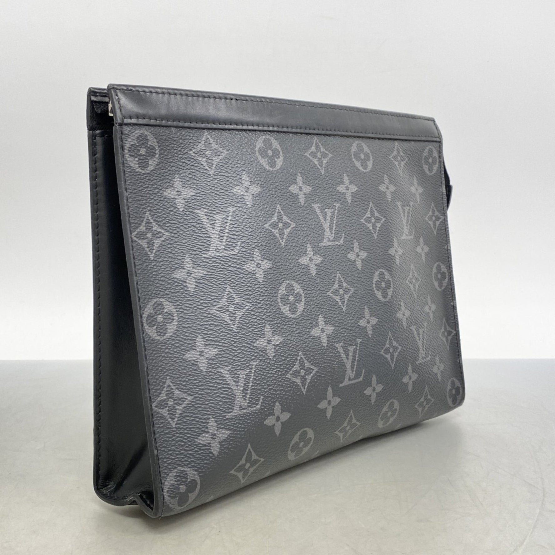 Louis Vuitton Monogram Eclipse Pochette Voyage MM Clutch Bag M61692 Black Men's P1155824