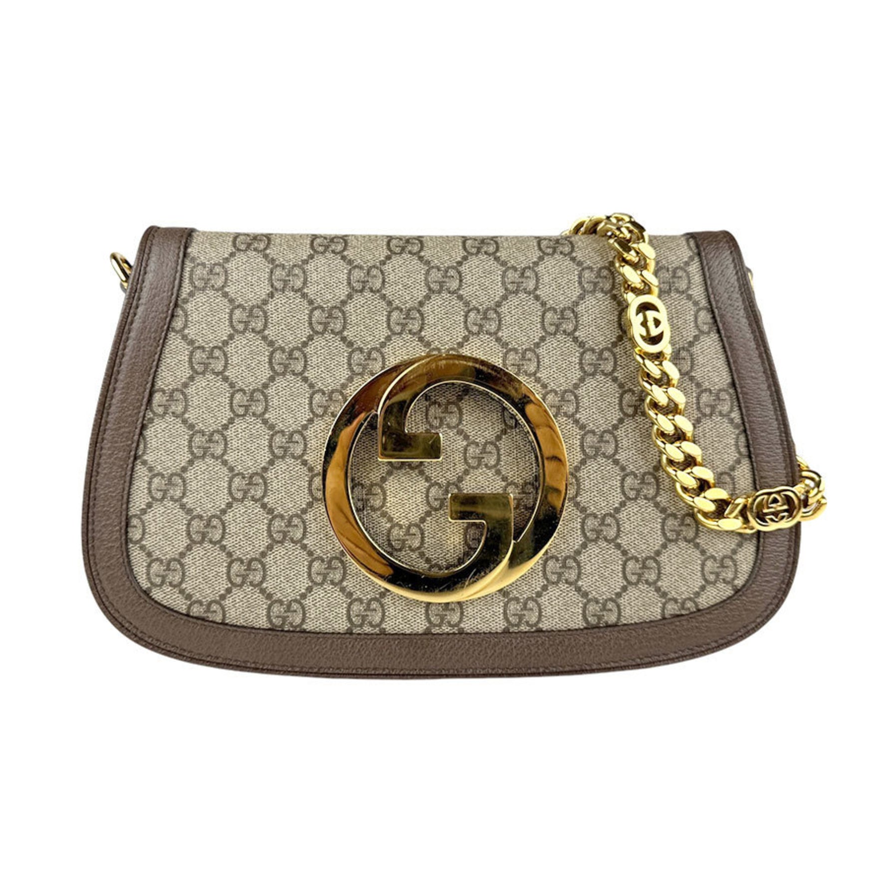 GUCCI Shoulder Bag Blondie GG Supreme Canvas Brown Women's n1136