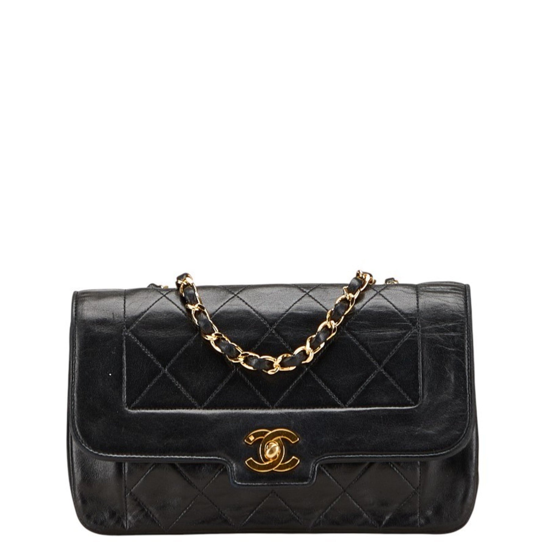 CHANEL Diana Matelasse Coco Mark Chain Shoulder Bag in Lambskin