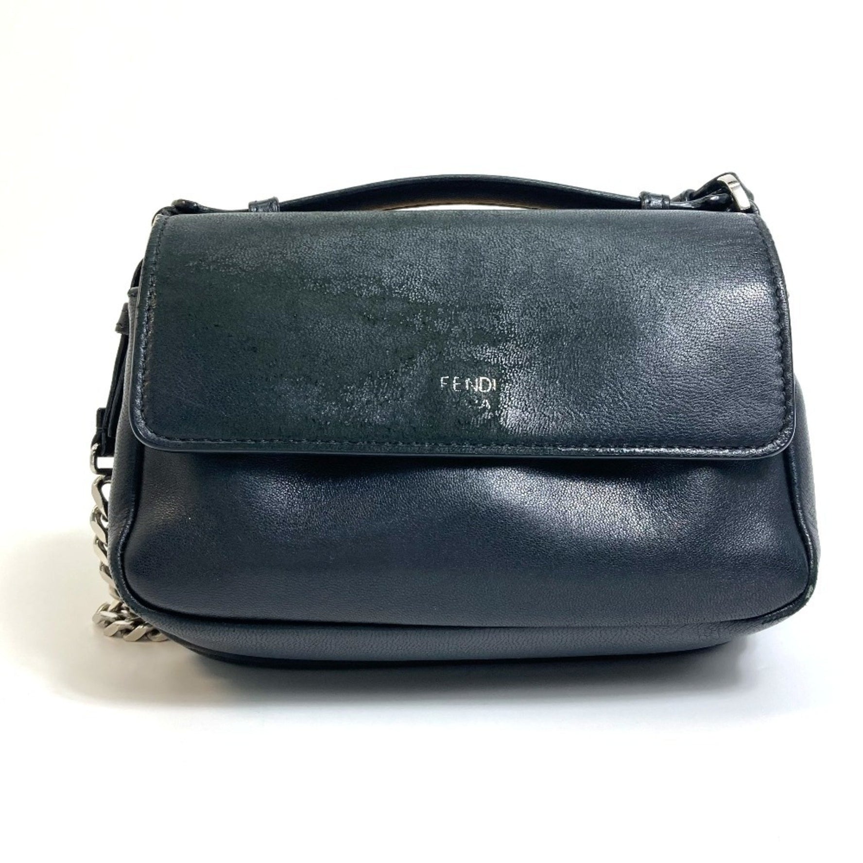 FENDI Double Micro Baguette Pochette, Mini Handbag/Shoulder Bag, Leather