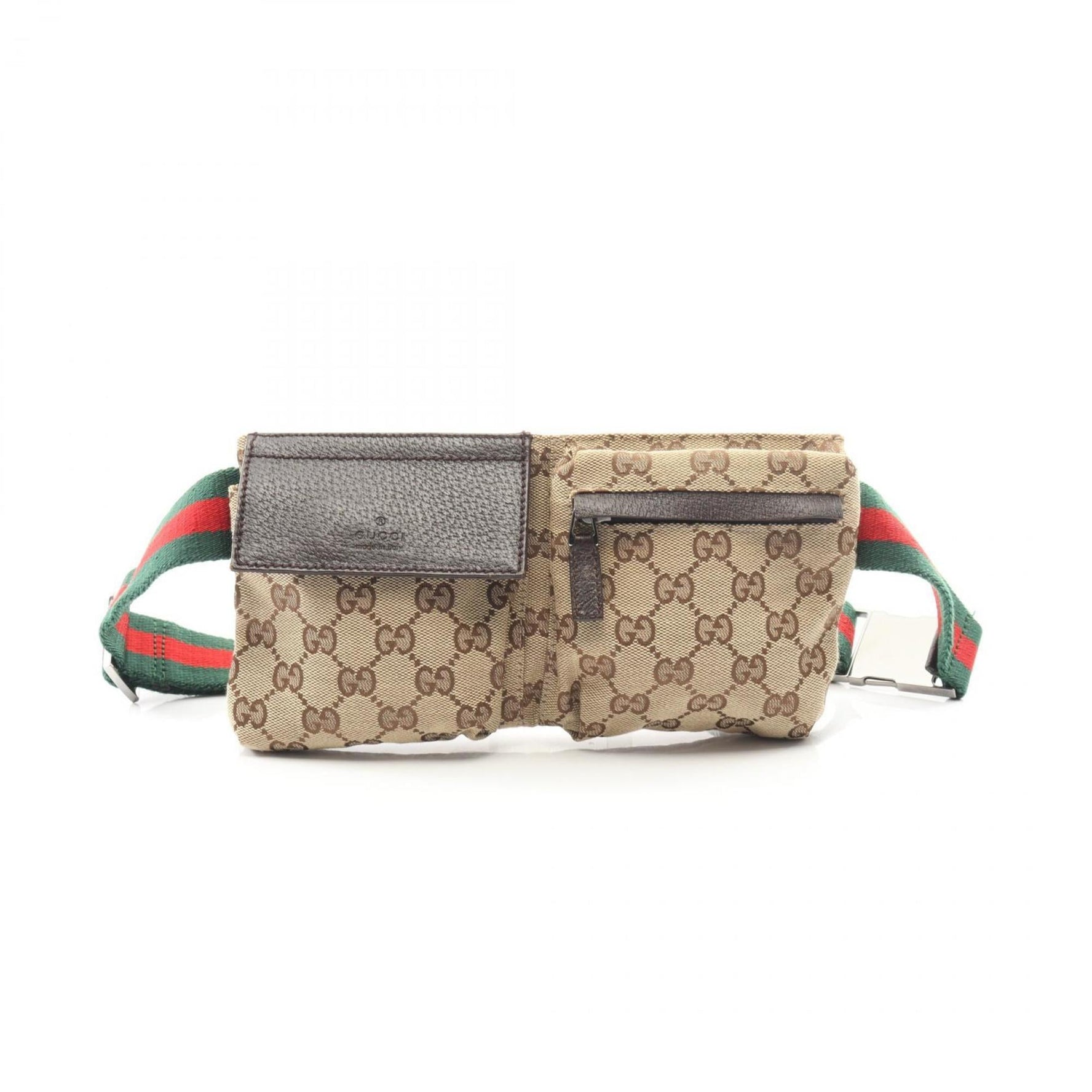 Gucci GG Canvas Sherry Line Waist Bag/Body Bag, and Leather, Men's Beige, Brown, Multicolor