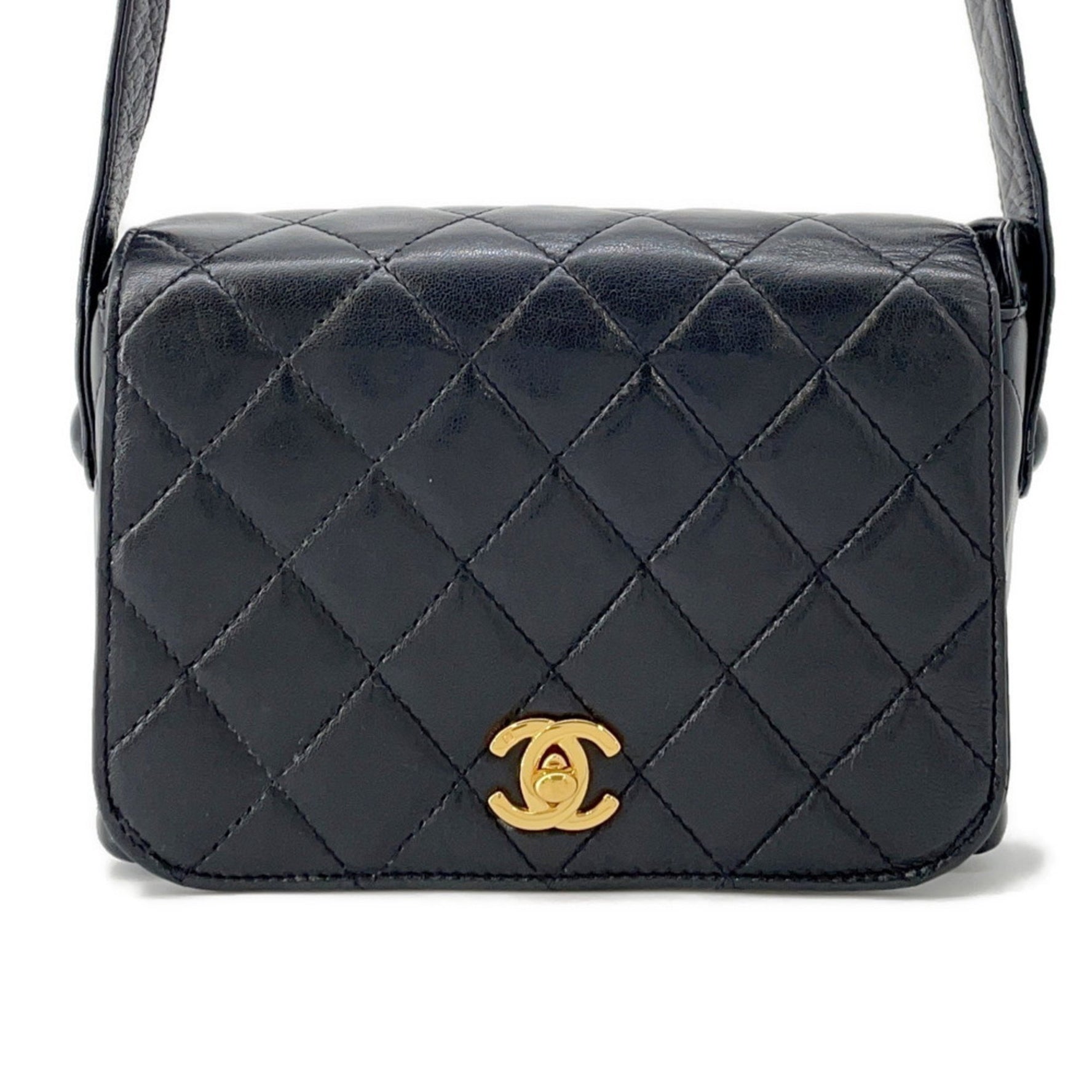 CHANEL shoulder bag, full flap, matelasse, Coco mark, lambskin