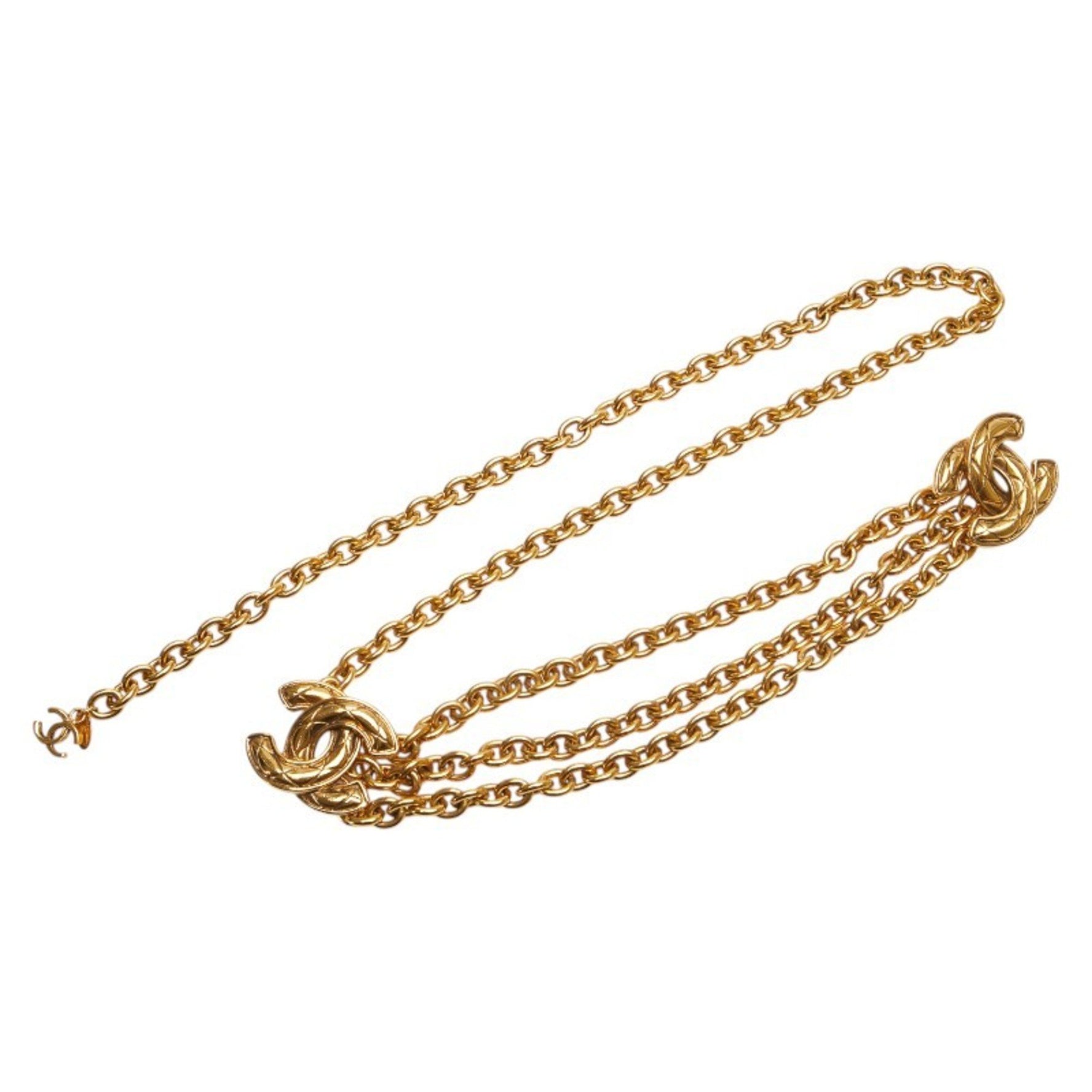 Vintage Chanel Matelasse Coco Mark Chain Belt, Plated