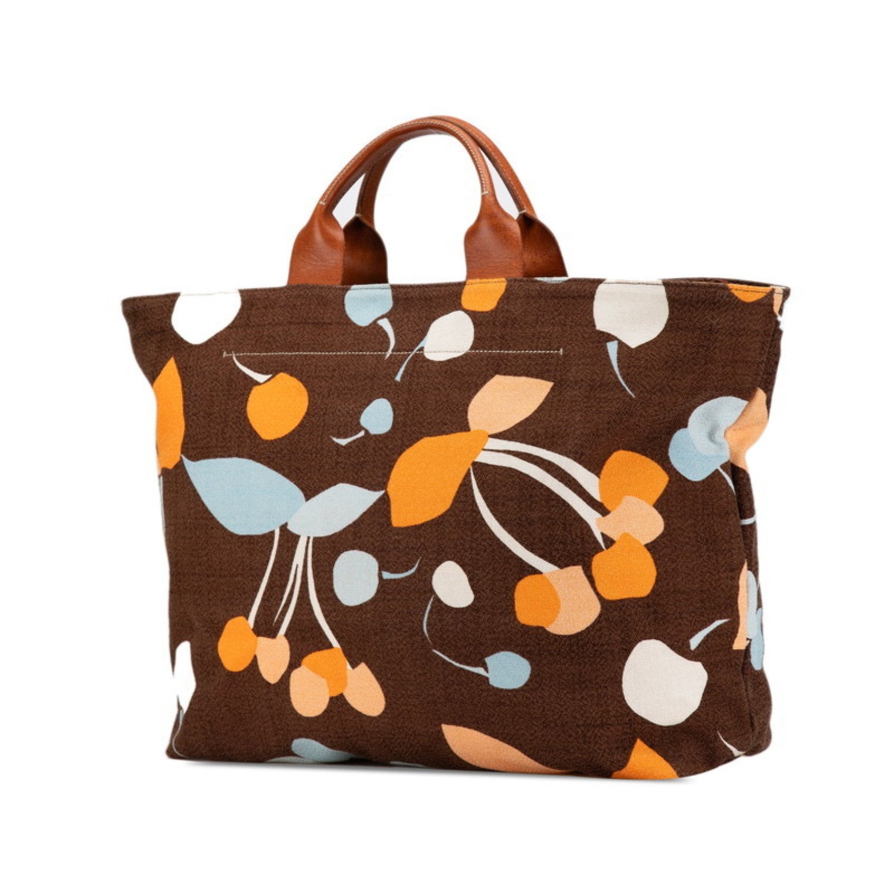 Miu Miu Miu handbag tote bag brown orange canvas leather MIUMIU