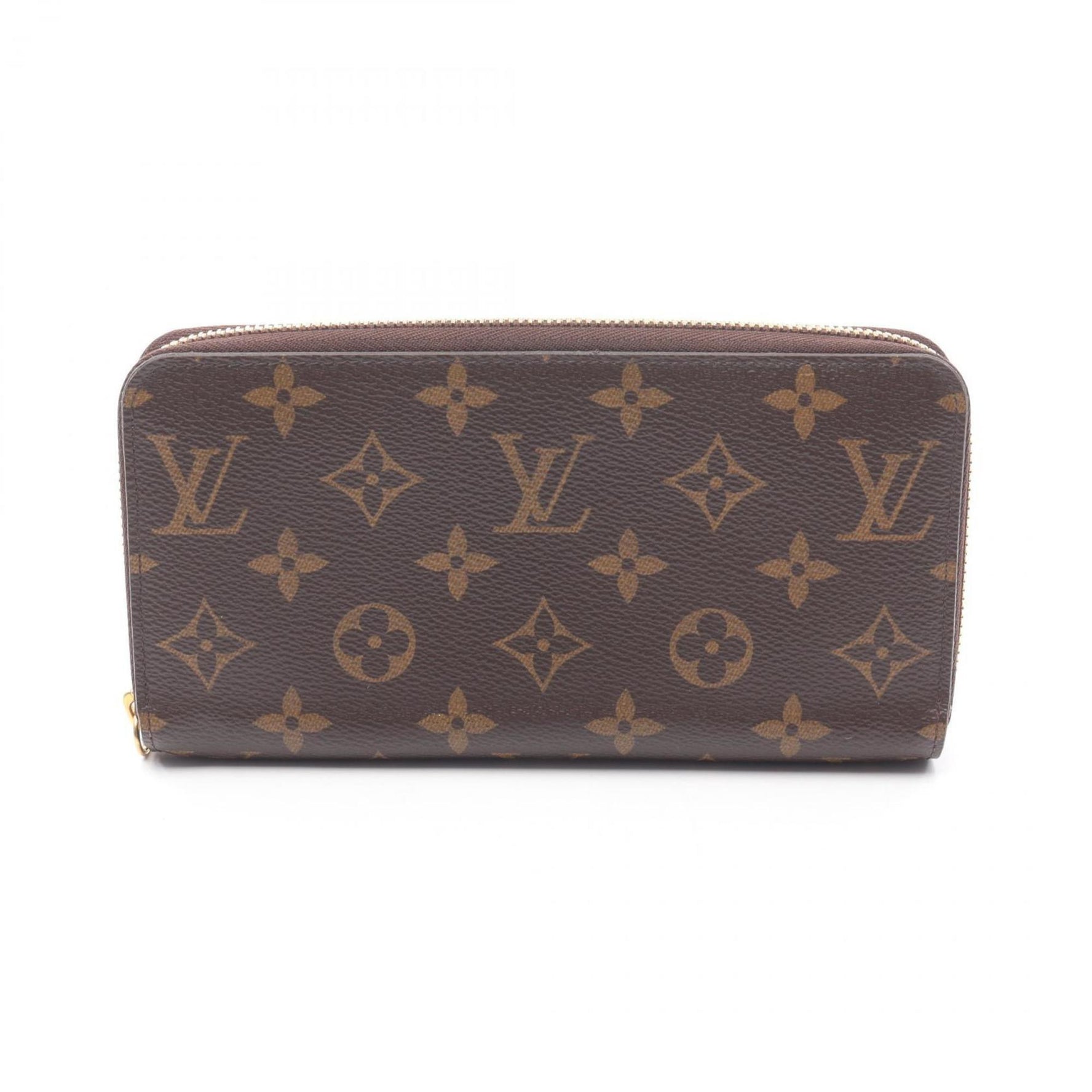 Louis Vuitton Zippy Wallet, Round Long Coated Canvas, Monogram, Brown and Pink