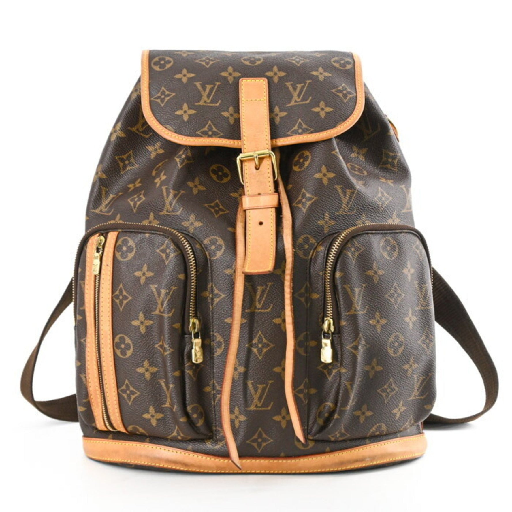 LOUIS VUITTON Sac Ado Bosphor Monogram Backpack, Brown Leather