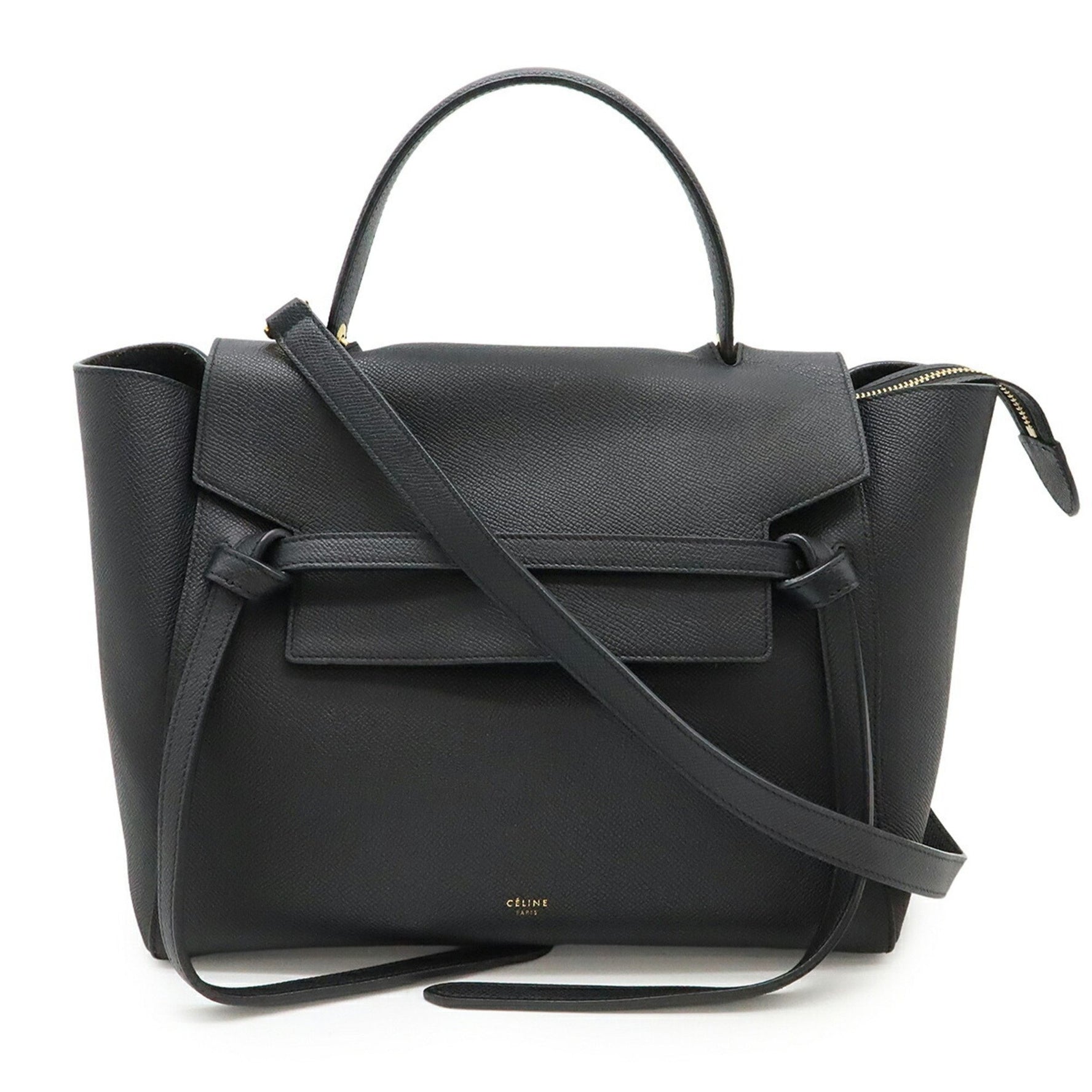 CELINE Belt Bag, Mini Handbag, Tote Shoulder Calfskin, White