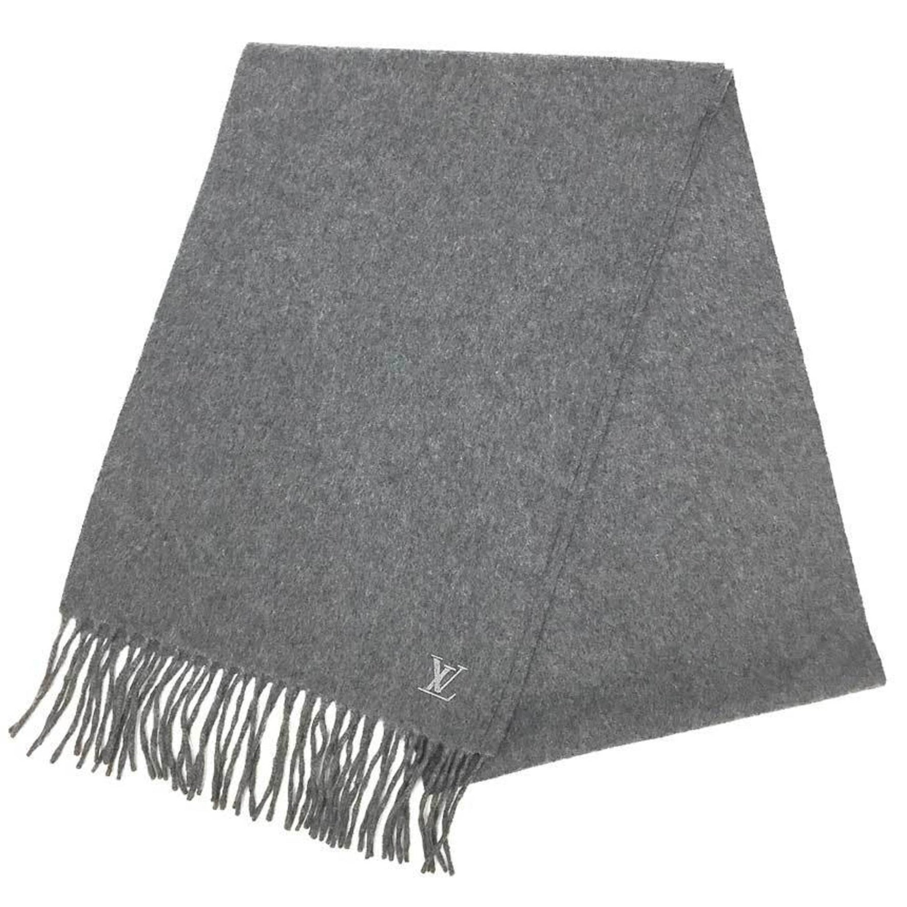 LOUIS VUITTON Louis Vuitton Echarpe Geram M75364 Scarf Stole Cashmere Grey Unisex