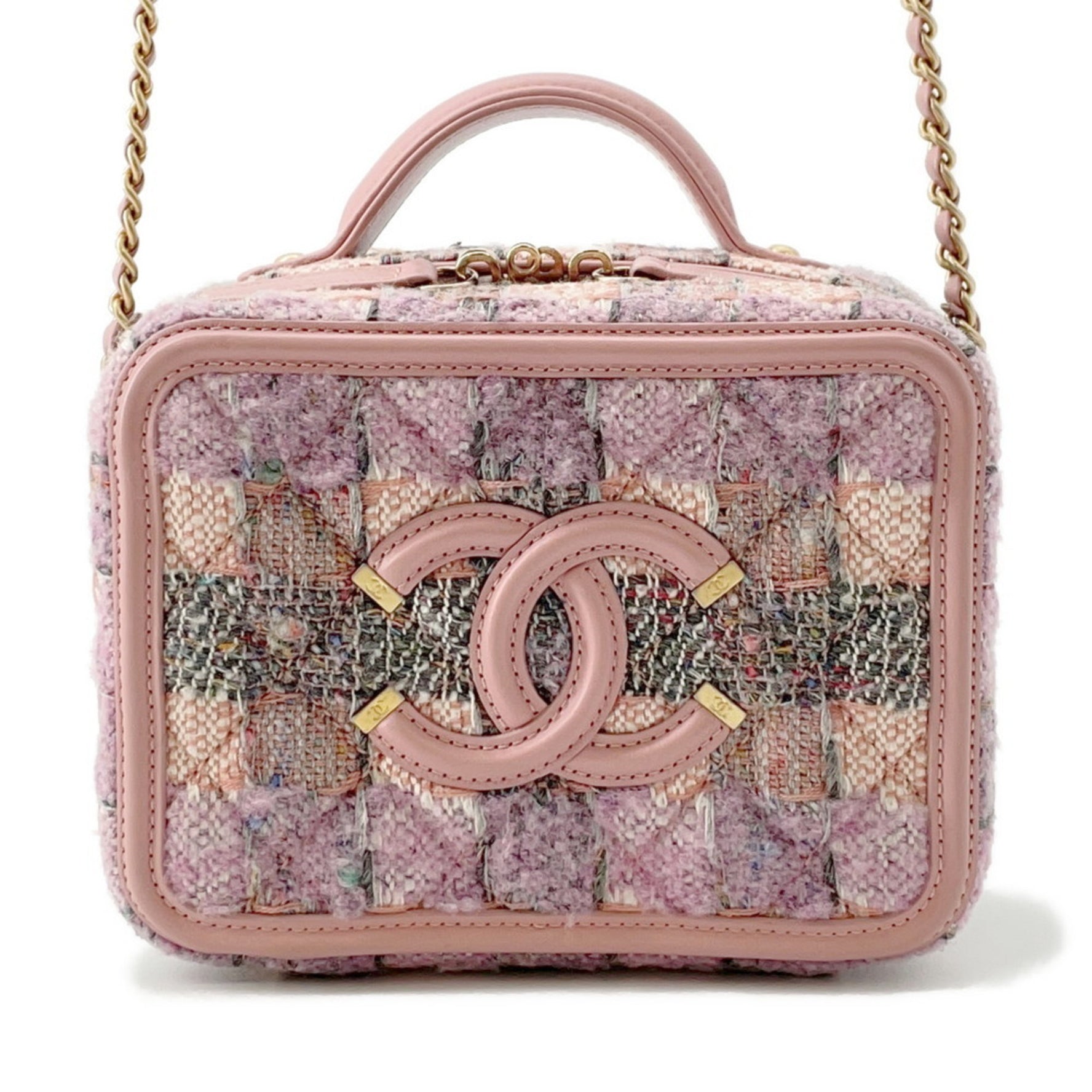 Chanel CC Filigree Tweed Vanity Bag, Small, Chain Shoulder