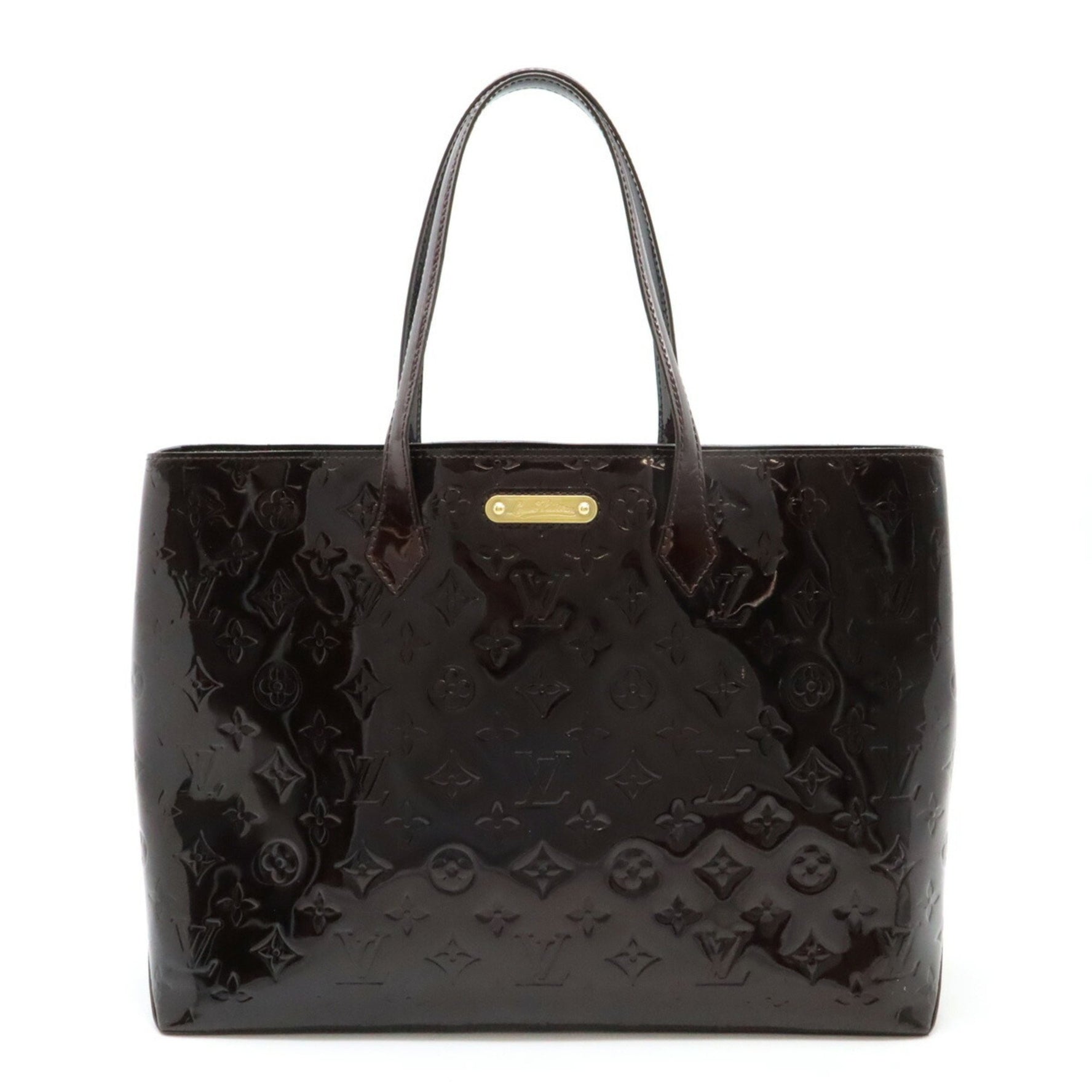LOUIS VUITTON Louis Vuitton Monogram Vernis Wilshire MM Tote Bag Shoulder Enamel Amaranth M91645