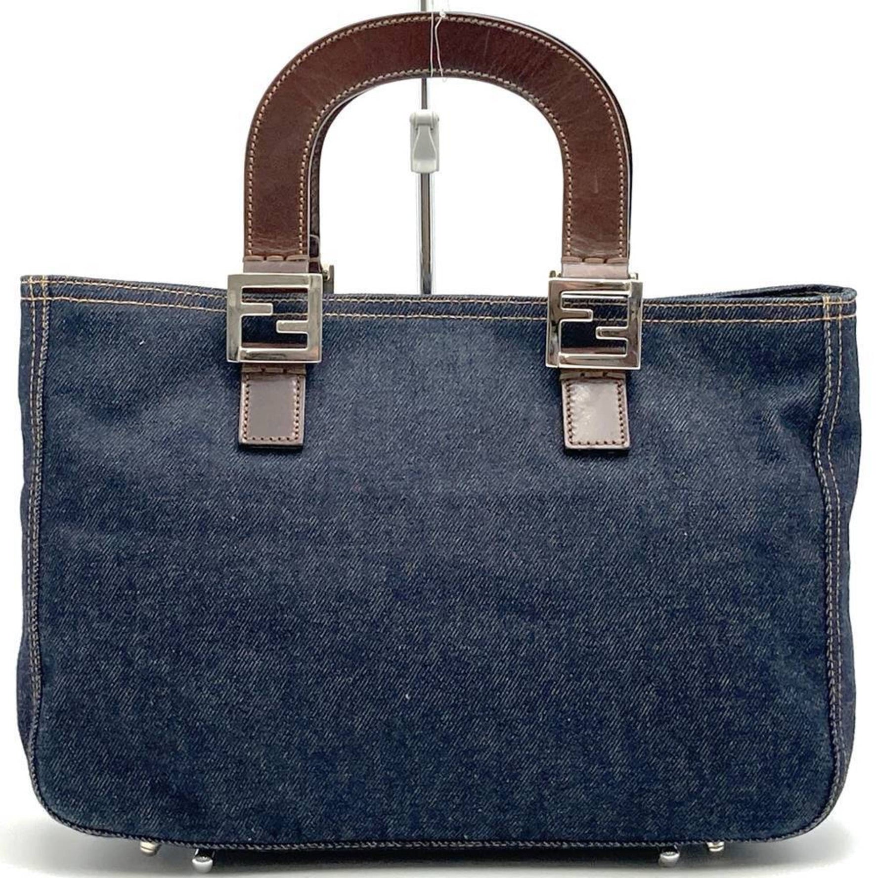 FENDI handbag tote bag denim leather men's