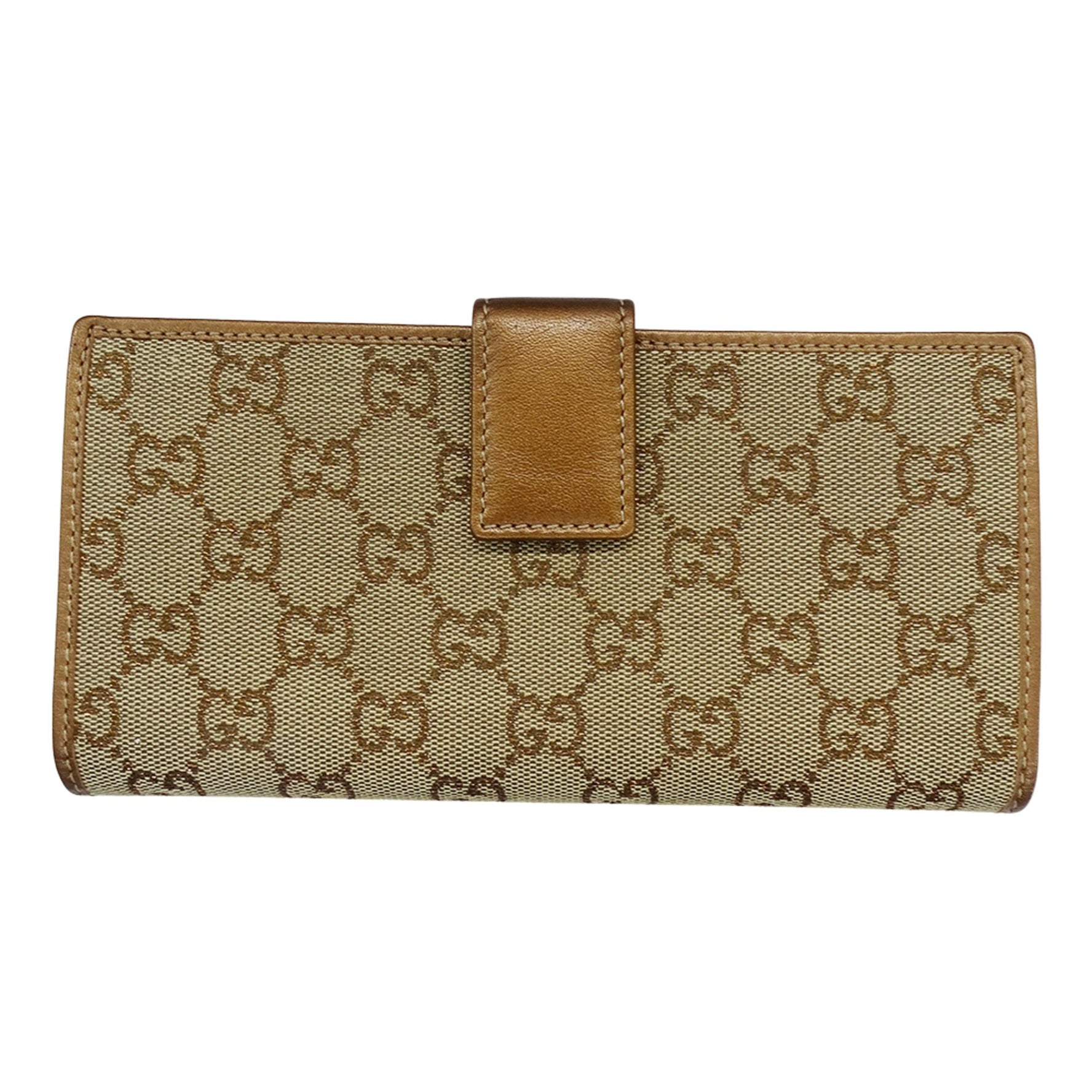Gucci Long Wallet in GG Canvas with Lovely Heart Design and Bronze