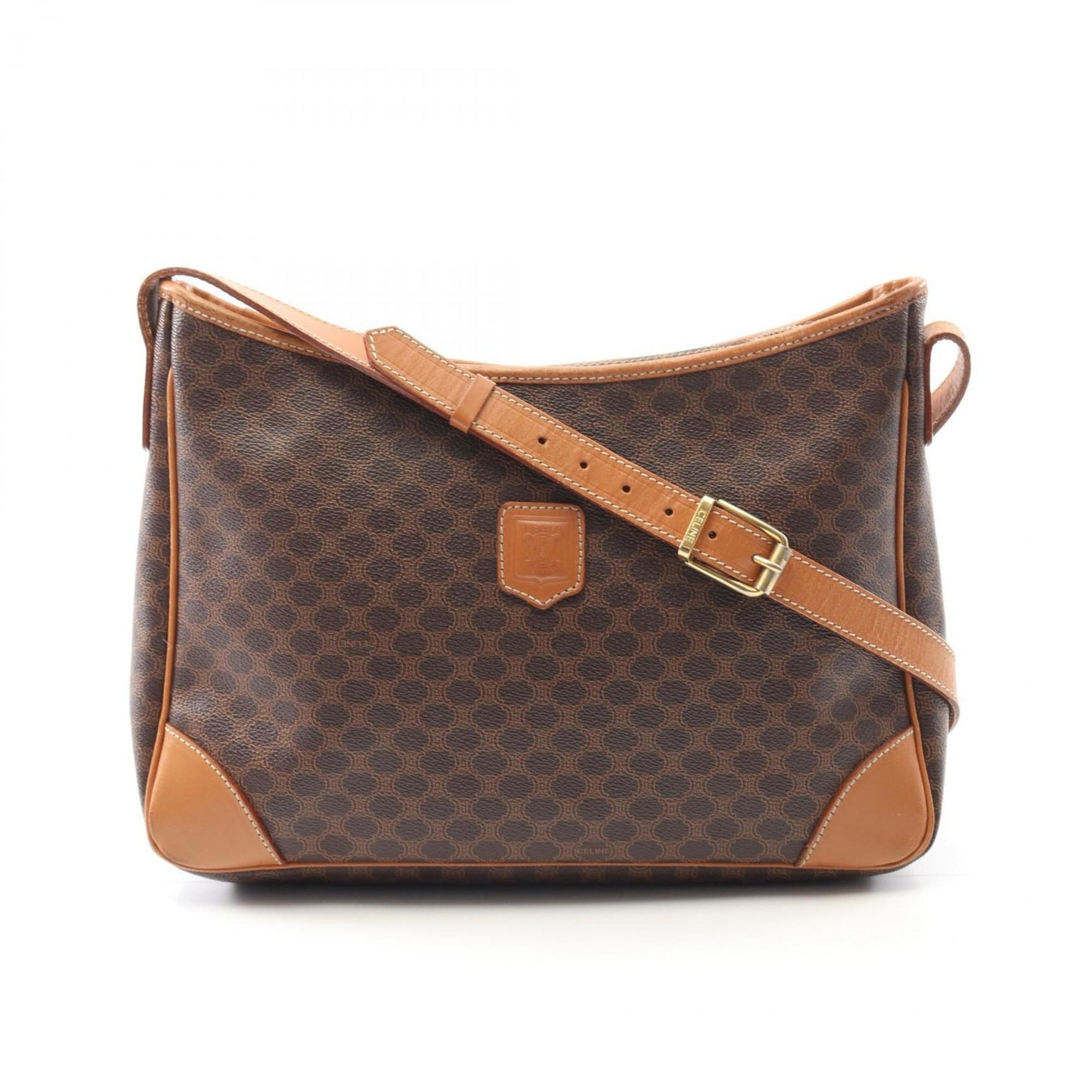 Celine Macadam Shoulder Bag, PVC-Coated Canvas and Leather